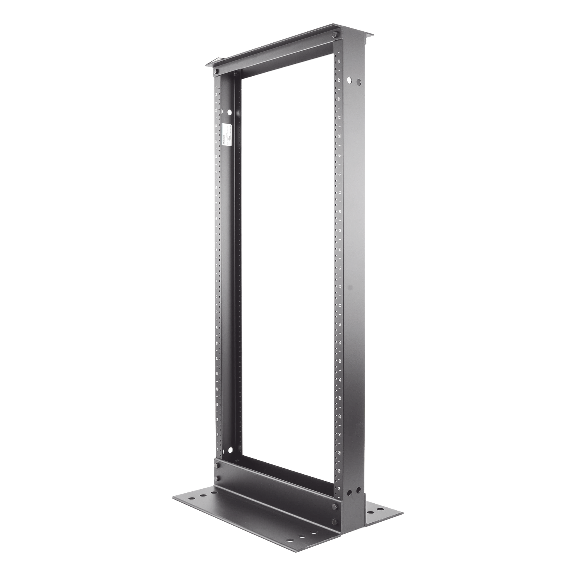Rack de Dos Postes / 19 in EIA-310D / 24 Unidades de Rack / Aluminio / Carga 300 lbs (136 kg) / Rieles Roscados #12-24 / 1219 mm (4 ft) de Altura