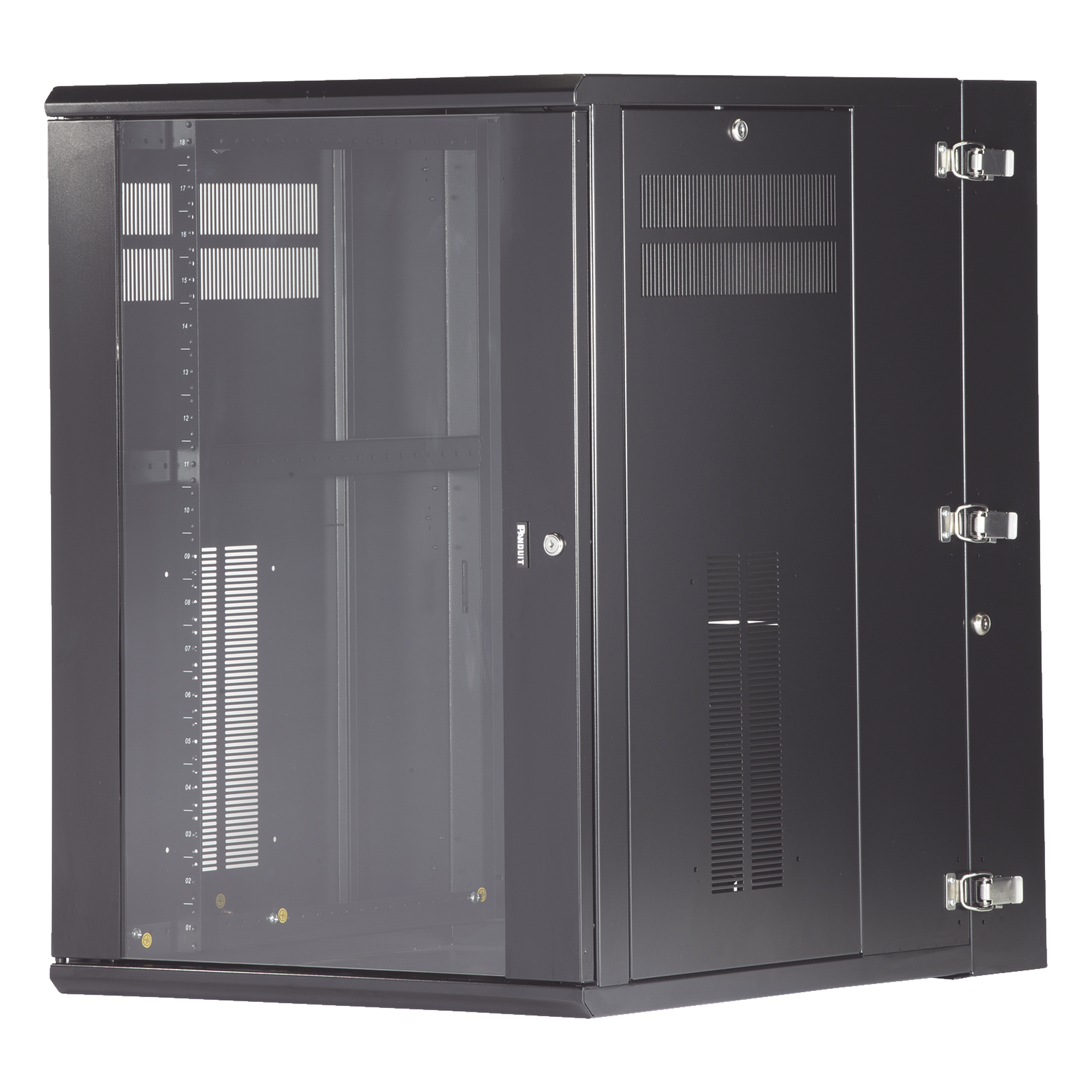 Gabinete de Montaje en Pared / 18 UR / 19in / 762mm (30in) Profundidad / Ventana de Seguridad / Acero — PANDUIT · SKU PZWMC1830W