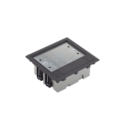 Caja de Suelo Simon Serie S / Para Voz, Datos o Contactos Eléctricos / Capacidad para 2 Módulos / Con Registro Integrado para Fijación en Concreto / Profundidad Ajustable de 70 a 100 mm (2.76 a 3.94 pulgadas) / Alta Resistencia Mecánica y Térmica