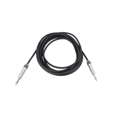 Cable de Audio | Plug 1/4 in a Plug 1/4 in Mono | Carcasa Cromada | Conectores Seetronic | Ideal para Instrumentos | Longitud 5m