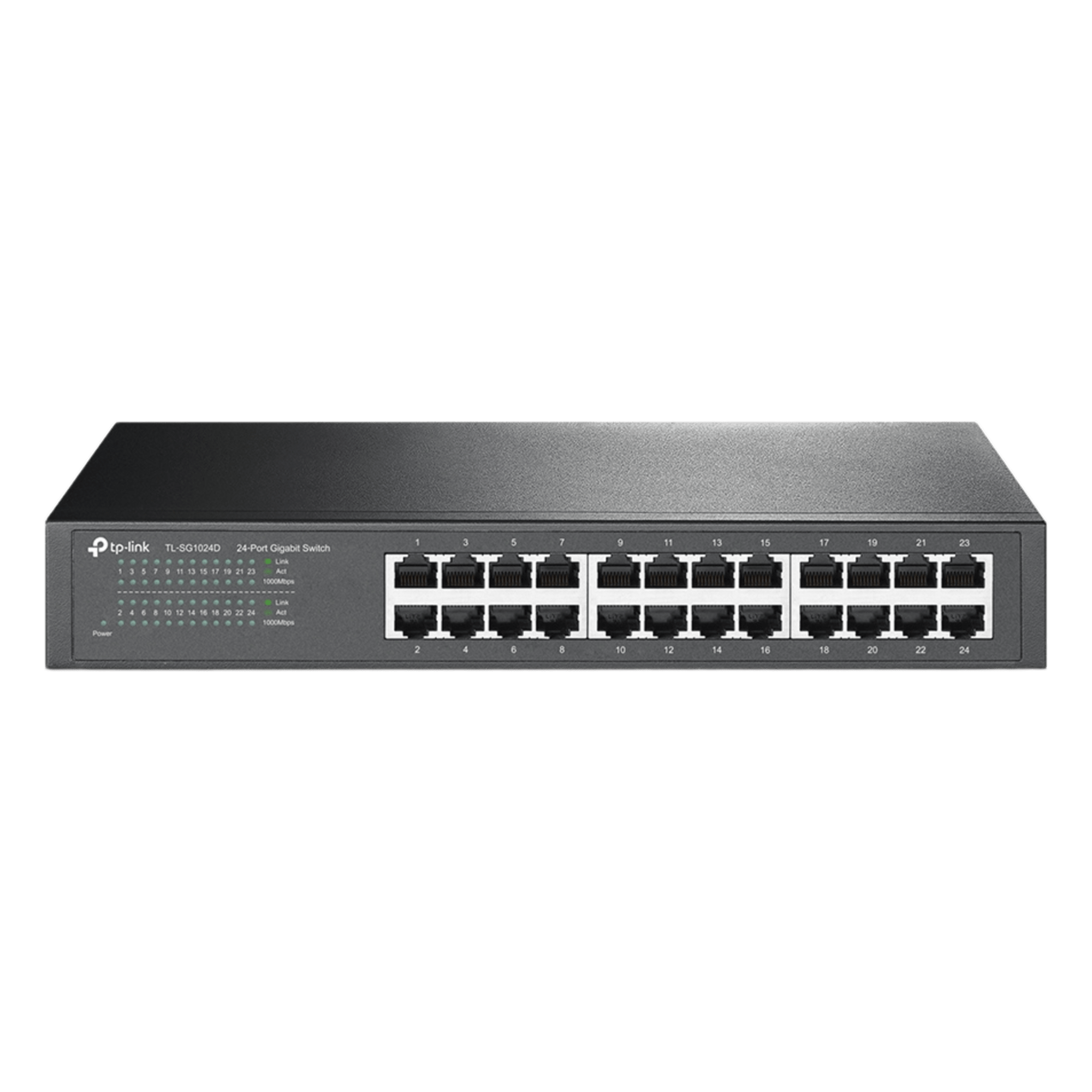 Switch Gigabit no administrable / 24 puertos 10/100/1000 Mbps / 35.7 Mpps / Escritorio o rack — TP-LINK · SKU TL-SG1024D