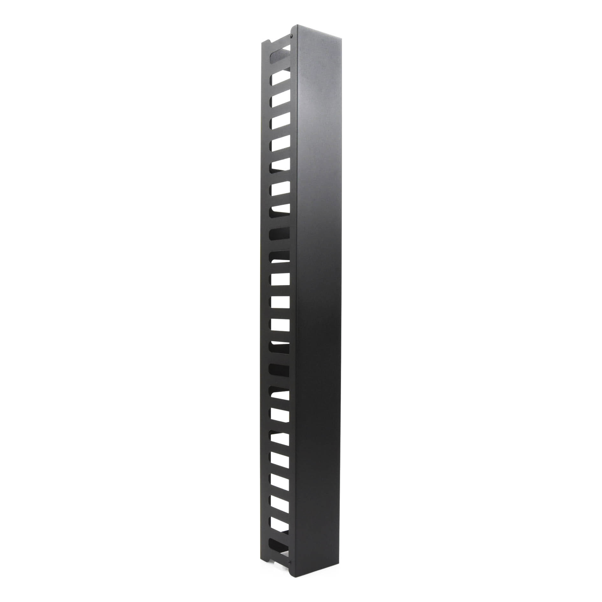 Organizador de Cable Vertical / 24 UR / Acero Sólido / Capacidad 260 Cables Cat5 / Tapa Protectora / Compatible Serie EIRL