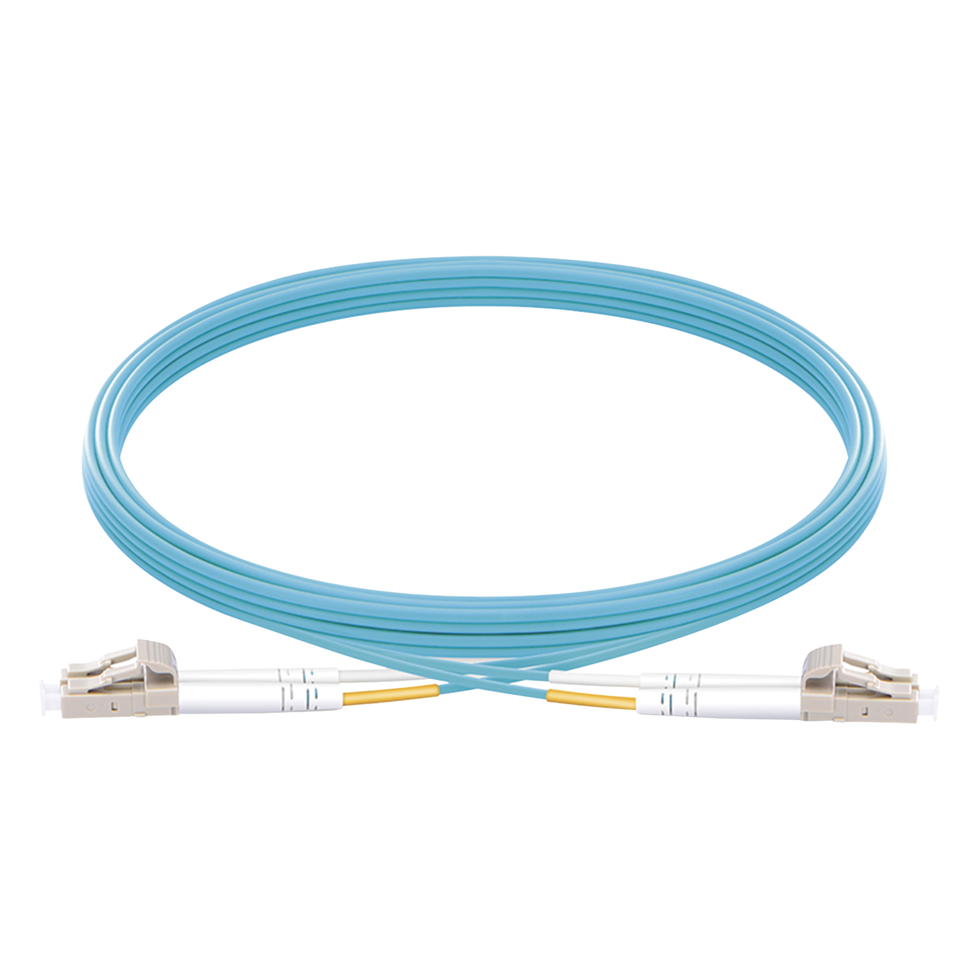 Jumper de Fibra Óptica / OM3 50/125 / LC-LC Dúplex / OFNR Riser / 2.0 mm / 5 m (16.40 ft) / Aqua — LINKEDPRO BY EPCOM · SKU LP-FOM3-LCLC-R05