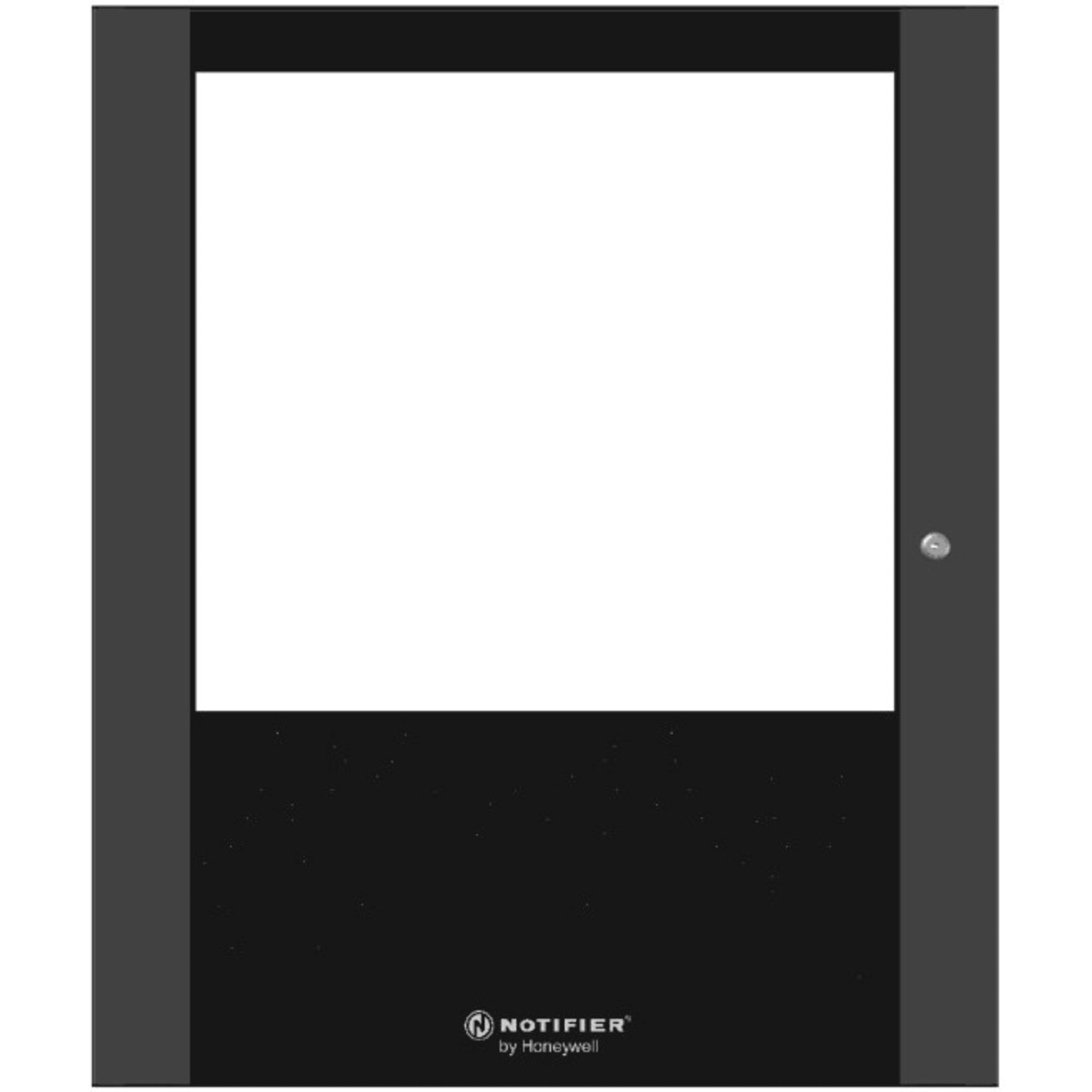 Puerta con Ventana para Gabinete de Control de Incendio / Acero Calibre 16 / Apertura 120° / Tamaño B (Dos Niveles) / Color Negro — NOTIFIER · SKU DR-B5