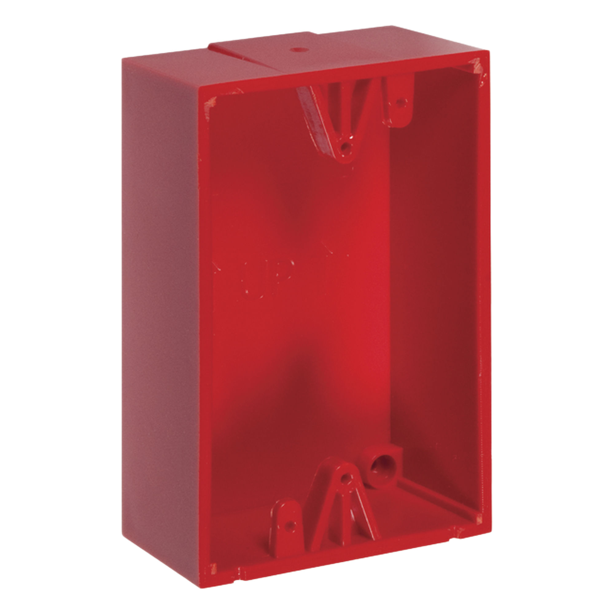 Caja trasera de montaje en superficie / Policarbonato resistente / 1.5 pulgadas (38mm) / Compatible botones STI #0, #1, #3, #4, #7 / Clasificación 5VA / UL y cUL / Rojo y azul · SKU KIT-71100A-R