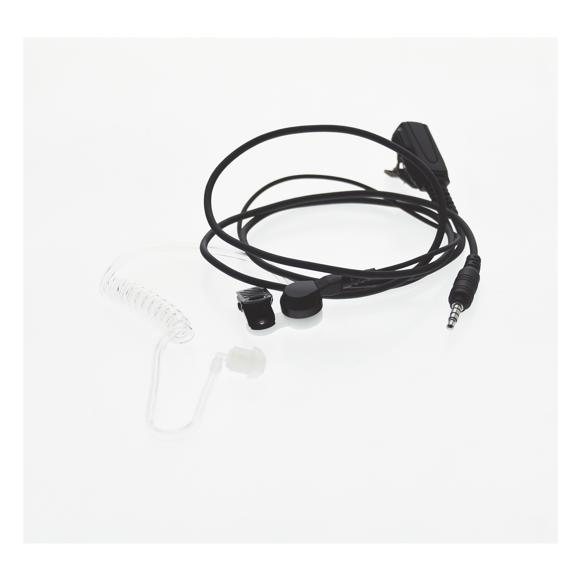 Micrófono-Audífono de Solapa / Tubo Acústico Transparente / Sensibilidad -42 dB / Bocina 112 dB / Conector 3.5 mm PTT / Operación -20°C a 70°C