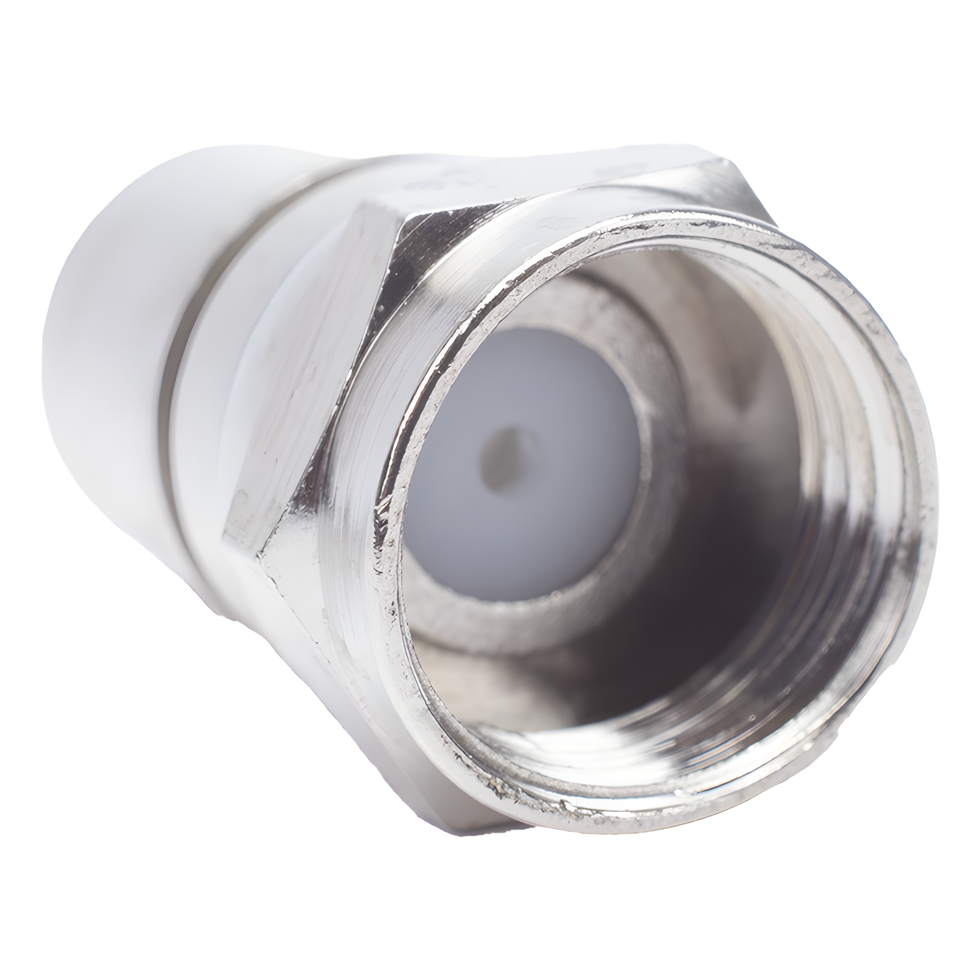 Conector F Macho / Plegable con PIN / Cable RG-6 / Cuerpo Bronce Niquelado / Contacto Oro / Aislante Teflón