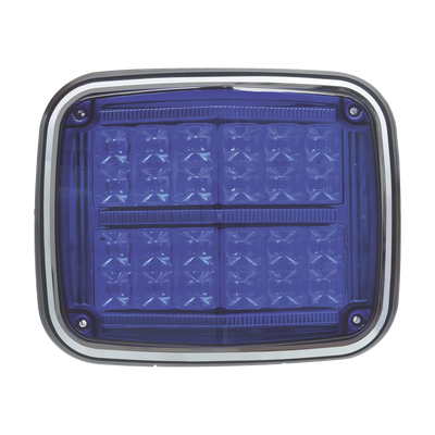 Luz de advertencia de 8 X 6", Color Azul, SAE,  IP67, Ideal para Ambulancias
