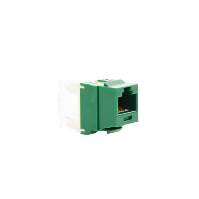 Conector Jack Estilo 110 (de Impacto), Tipo Keystone, Categoría 6, de 8 Posiciones y 8 Cables, Color Verde