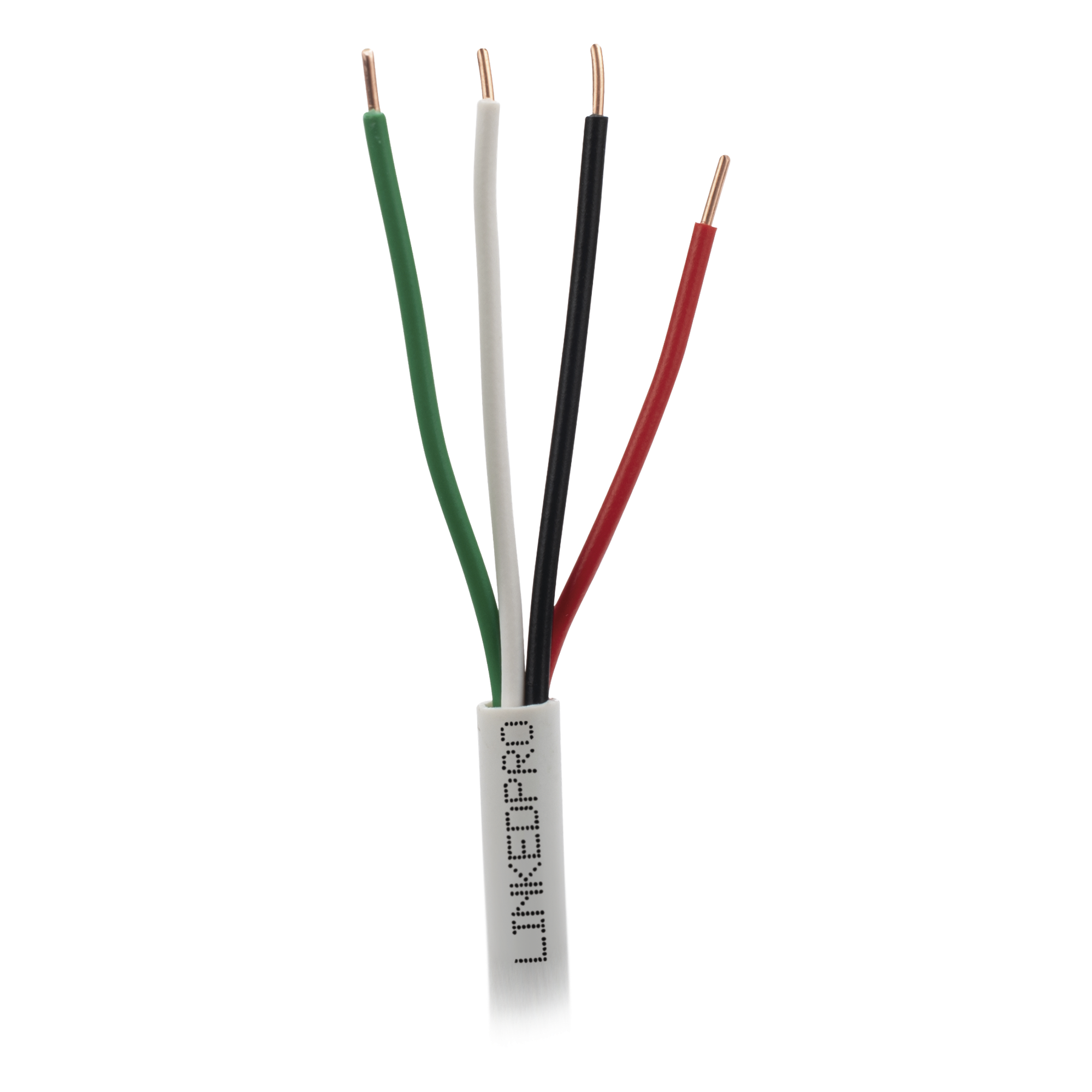 Cable para Alarma / 4x18 AWG / Bobina 305 m (1000 ft) / Clasificación CM / Cobre Sólido / Blanco — LINKEDPRO · SKU LP418W/1000