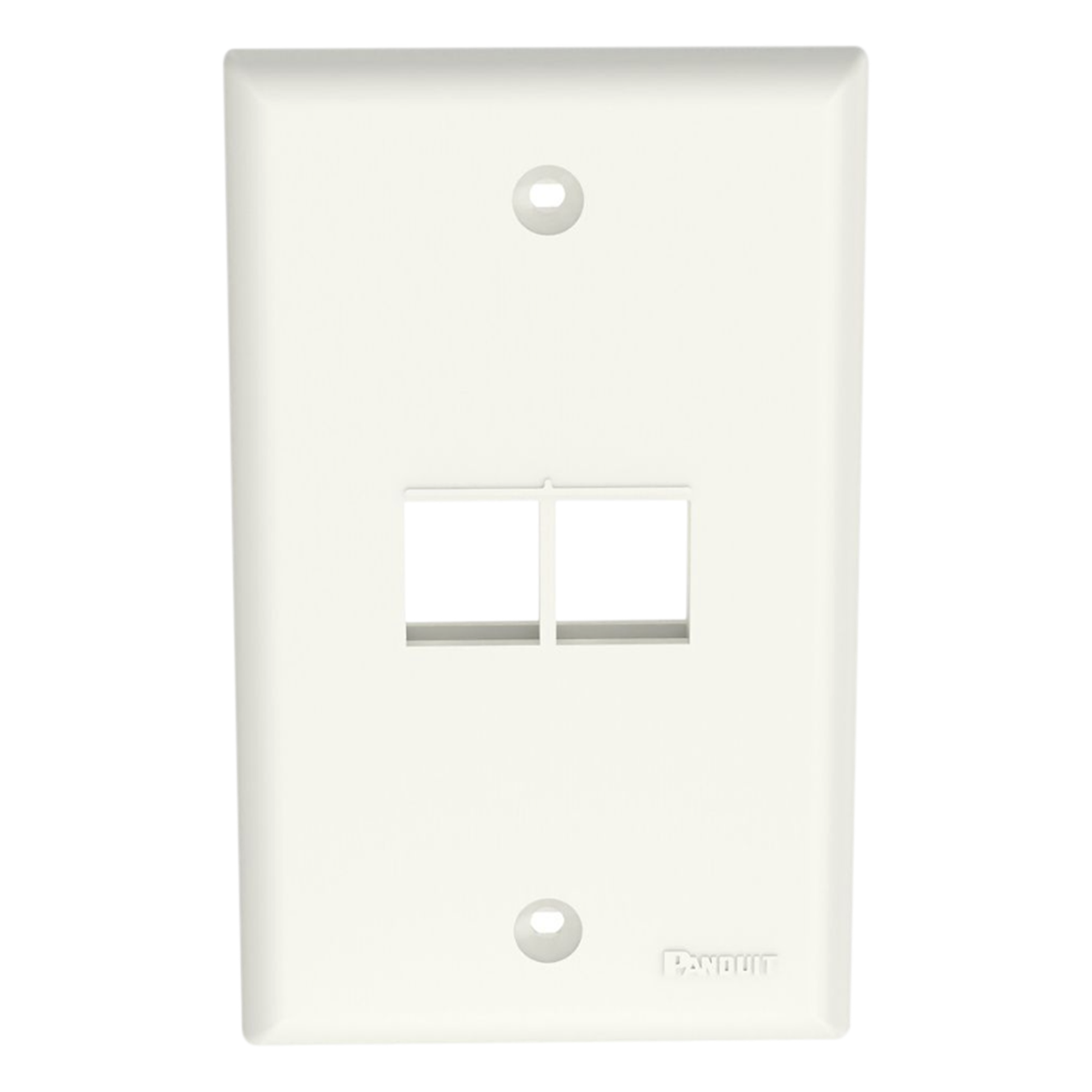 Placa de Pared Vertical / 2 Puertos Keystone / Diseño Plano / 69.8 x 114.3 mm / Blanco Mate — PANDUIT · SKU NK2FNIW