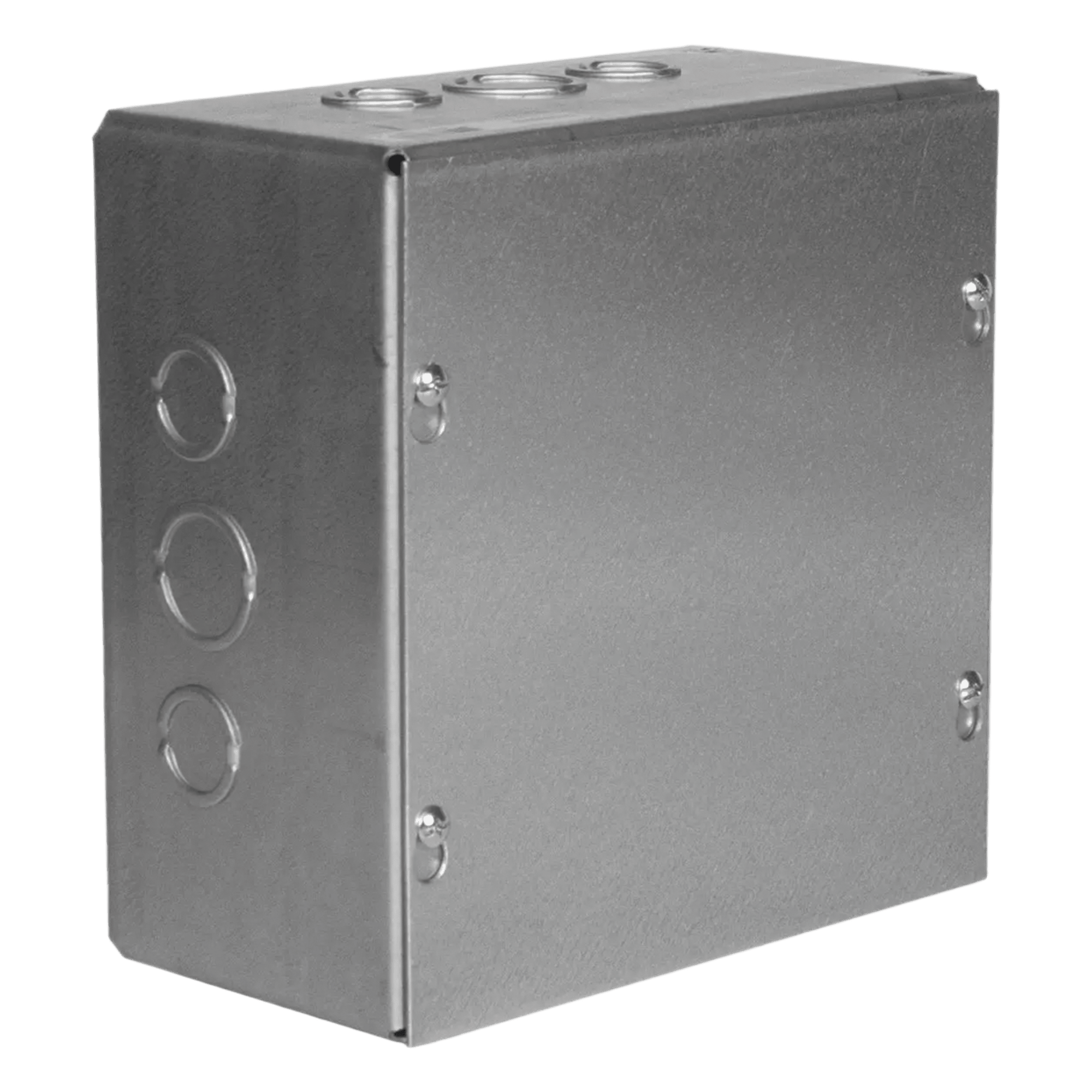 Caja de Conexiones / Acero Galvanizado / 12 x 12 x 4.188 in / 6 Entradas Laterales-Finales / UL Listed — RACO · SKU HUB-SC-1212-04G