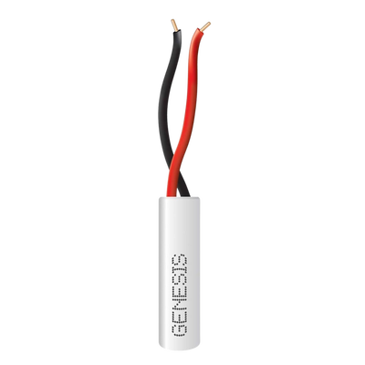 Cable para Alarma / 2x22 AWG / Cobre Sólido / Riser CMR-CL3R / 305 m (1000 ft) / Blanco — GENESIS · SKU 2101-1101/1000