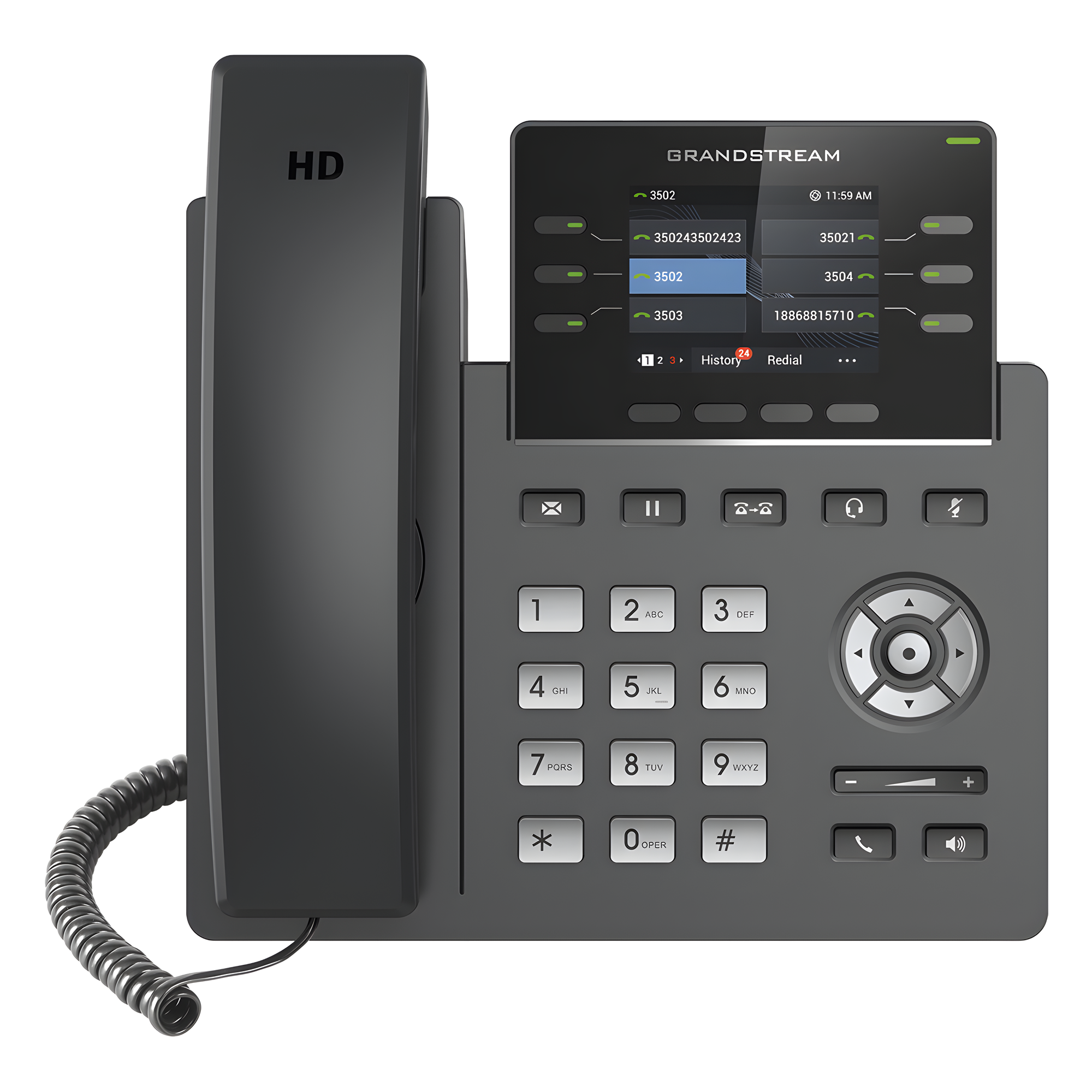 Teléfono IP / 3 Líneas SIP / 6 Cuentas / Pantalla 2.4" / PoE / Gigabit / Audio HD Opus — GRANDSTREAM · SKU GRP-2613