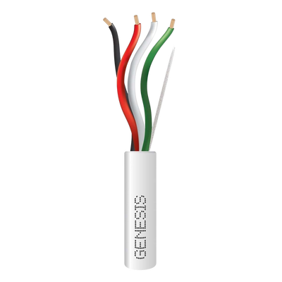 Cable para Alarma / 4 Conductores / 18 AWG / Riser FT4 / 152 m (500 ft) / Blanco — GENESIS · SKU 2115-5501/500