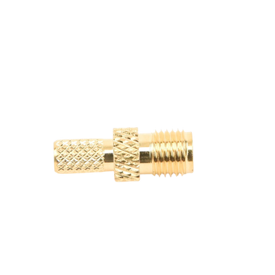 Conector SMA hembra inverso de anillo plegable para cable RG-58/U, Oro/ Oro Teflón.