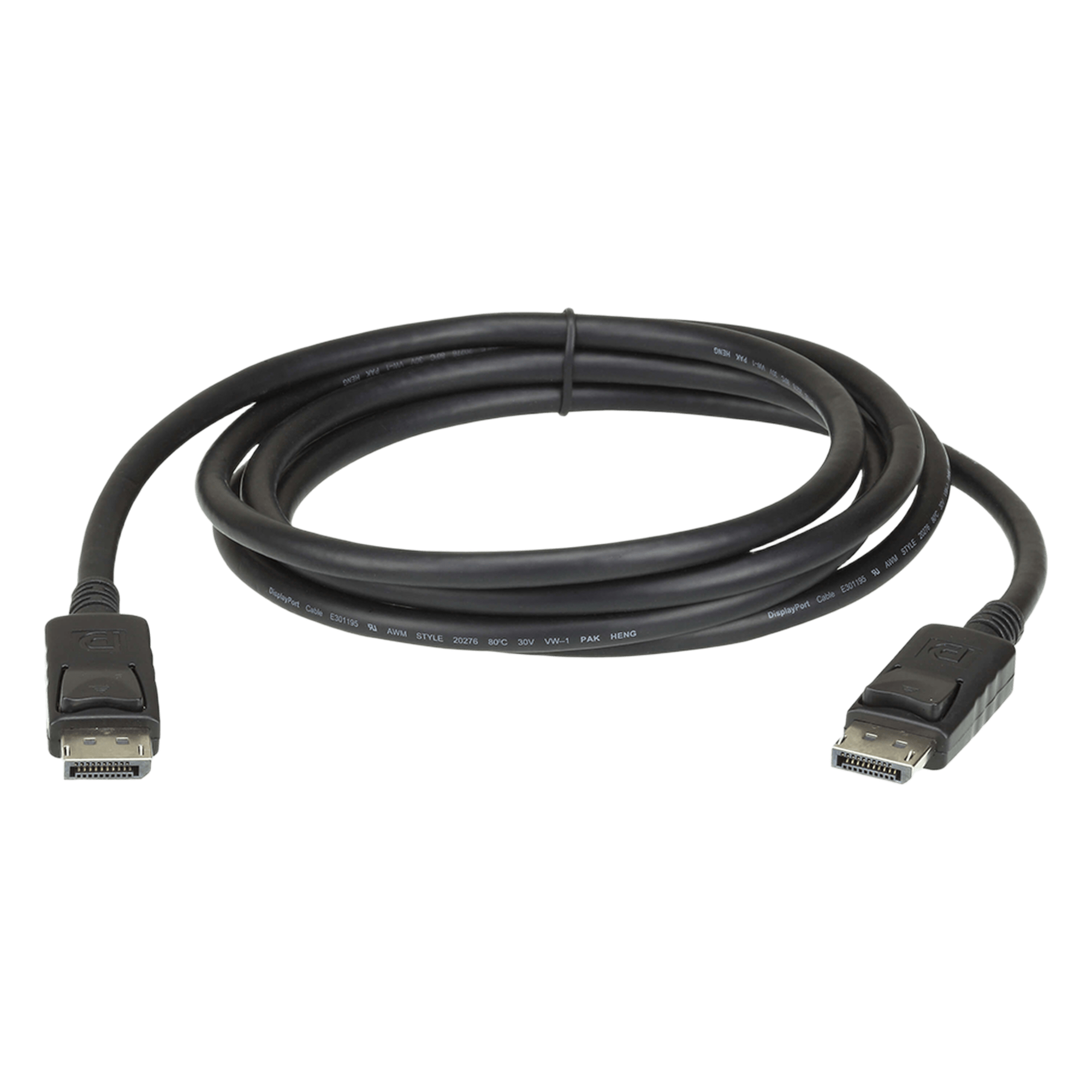 Cable DisplayPort / 2 m (6.6 ft) / 32.4 Gbps / 8K HDR Dinámico / 32 Canales de Audio / Pestañas de Seguridad — ATEN · SKU 2L7D02DP