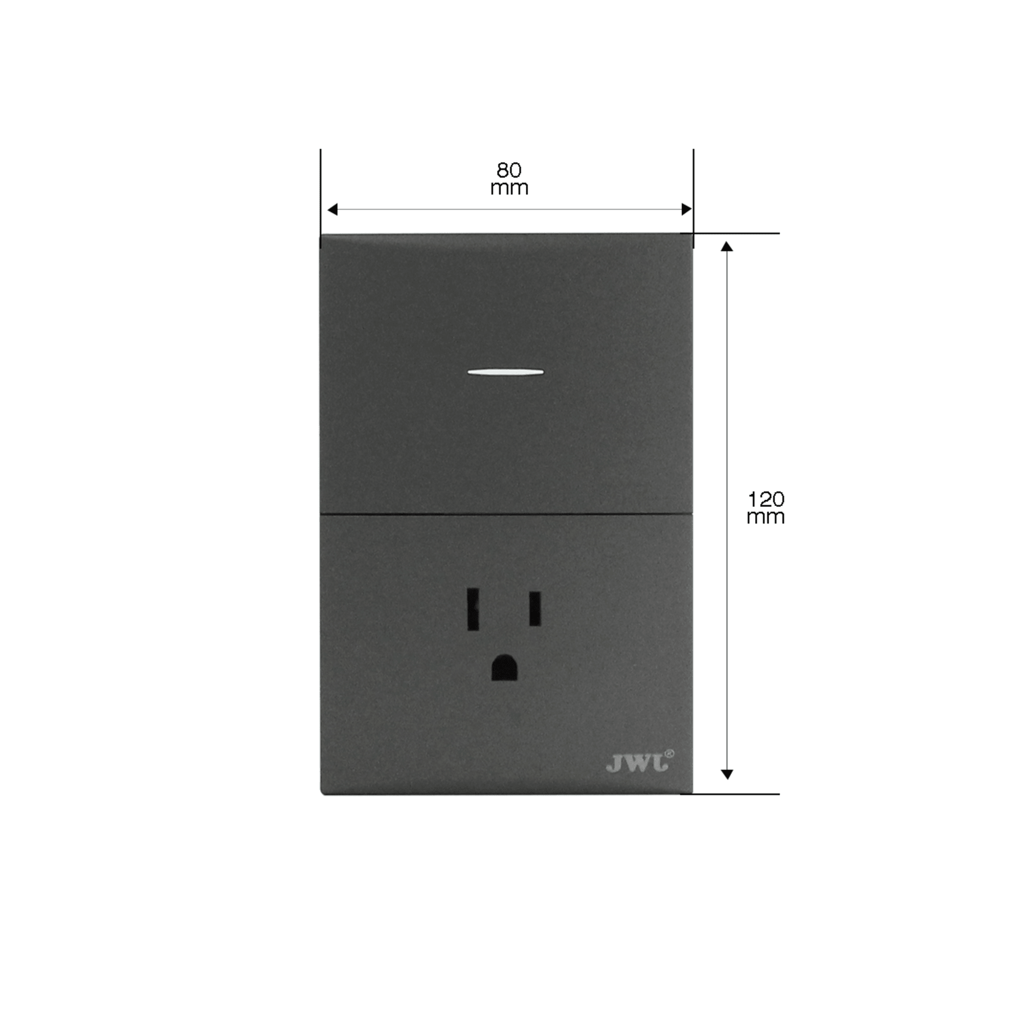 Placa con Interruptor Sencillo y 1 Toma  Corriente 10 -15 A 127 V  60 Hz.