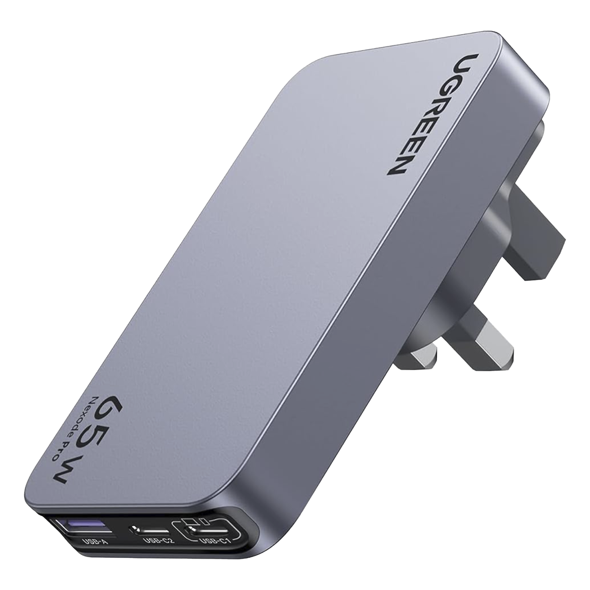 Cargador Rápido GaN / 65W / 3 Puertos / PD 3.0 / PPS / QC 4.0 / 100-240V — UGREEN · SKU 25356