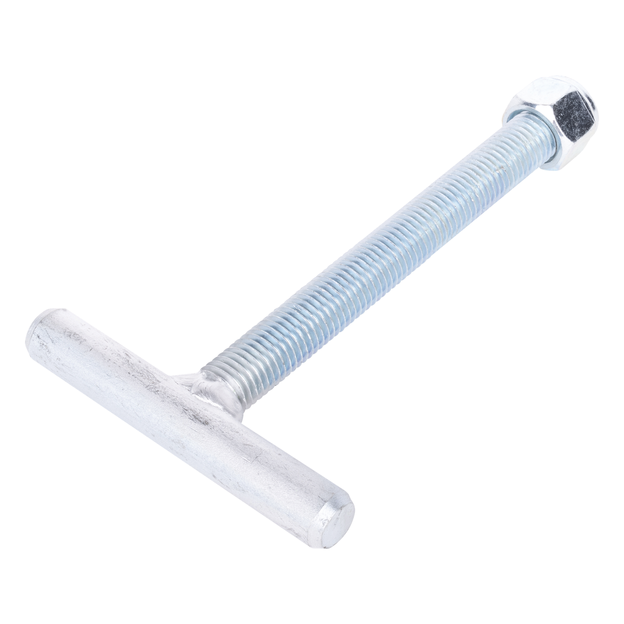 Ancla para base triangular / Varilla roscada 3/4' / ASTM-36 Cal. 16 / Galvanizado electrolítico / 18 cm varilla / 12 cm travesaño