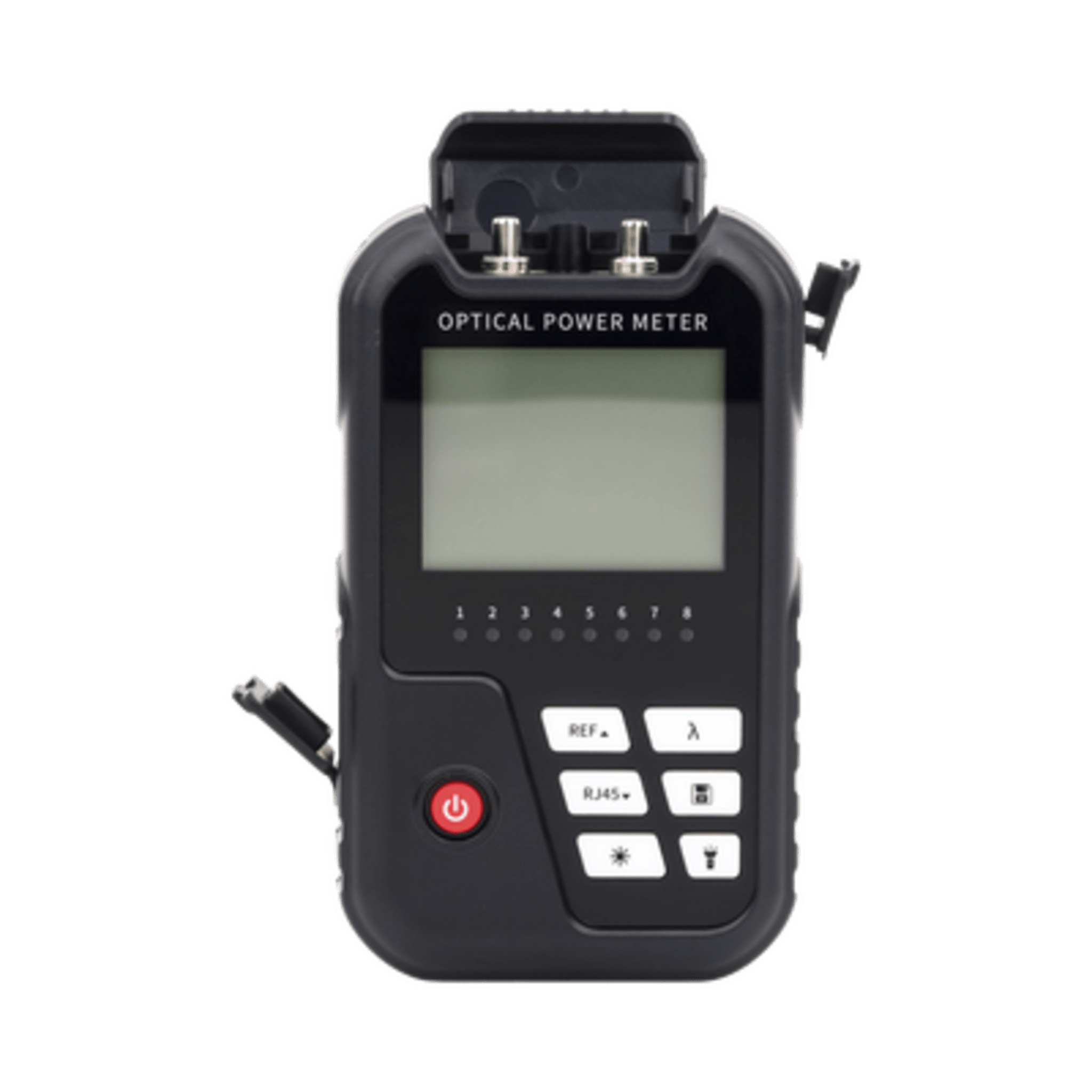 Medidor de Potencia Óptica / Rango -50dBm a 26dBm / Detector InGaAs 800-1700nm / VFL 2mW 650nm / Probador RJ45 hasta 300m / 120h Operación Continua — LINKEDPRO BY EPCOM · SKU LP-M-OPM-LR