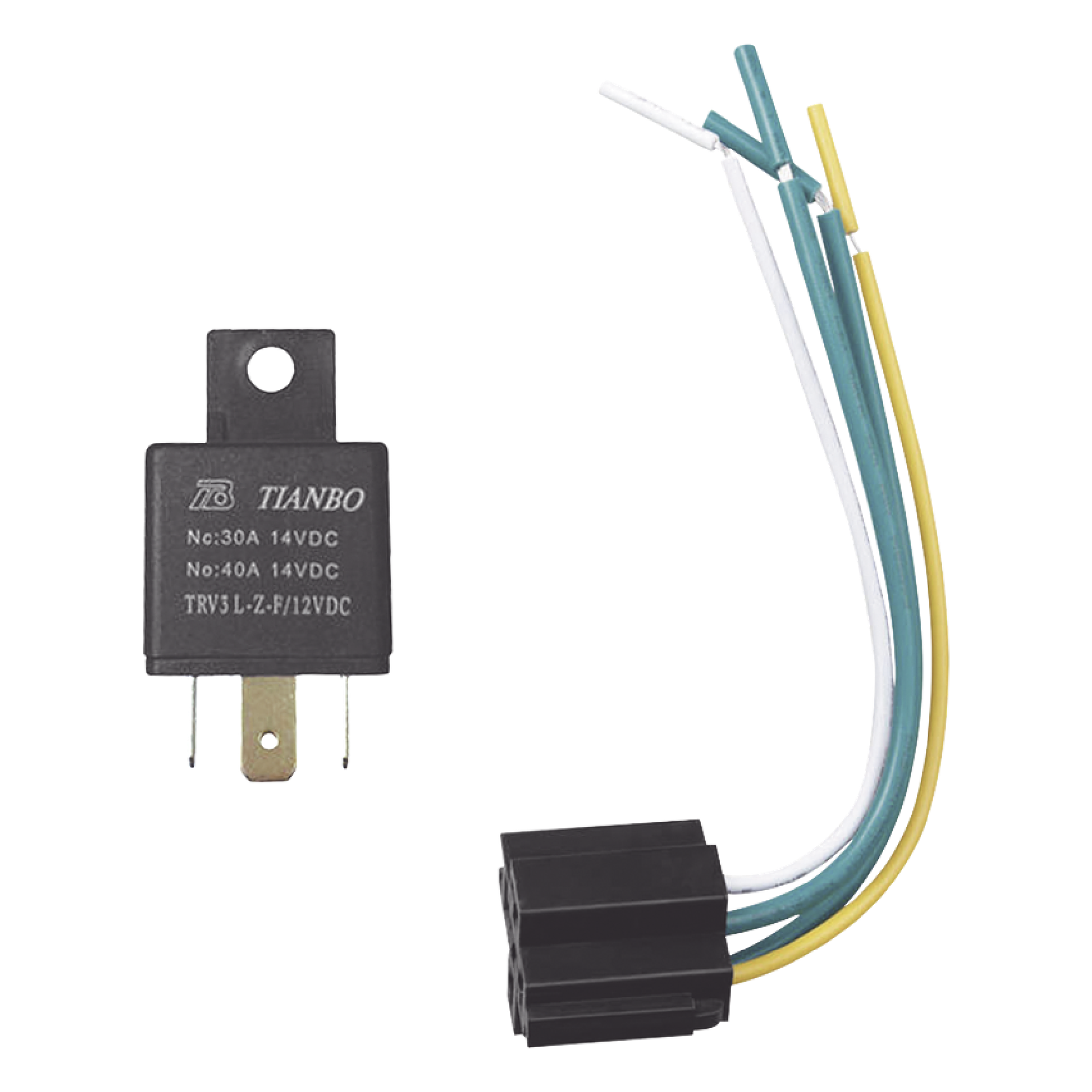 Relé automotriz / 5 pines / 12 VDC / Con base de montaje — JIMIIOT · SKU 12VRELAY