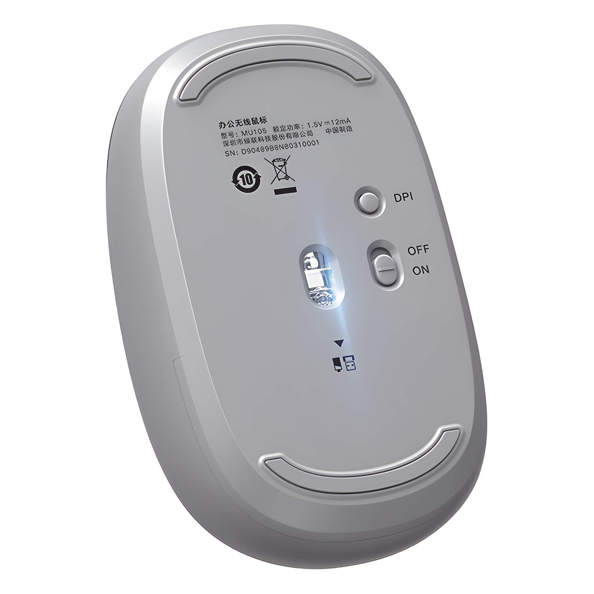 Mouse Inalámbrico 2.4G 800/1200/1600/2400 DPI | Función de 3 botones | Alcance 10m | Silencioso |  Ergonómico | Anti-caída y Anti-interferencias | Batería Alcalina AA incluida  | Color Grey.