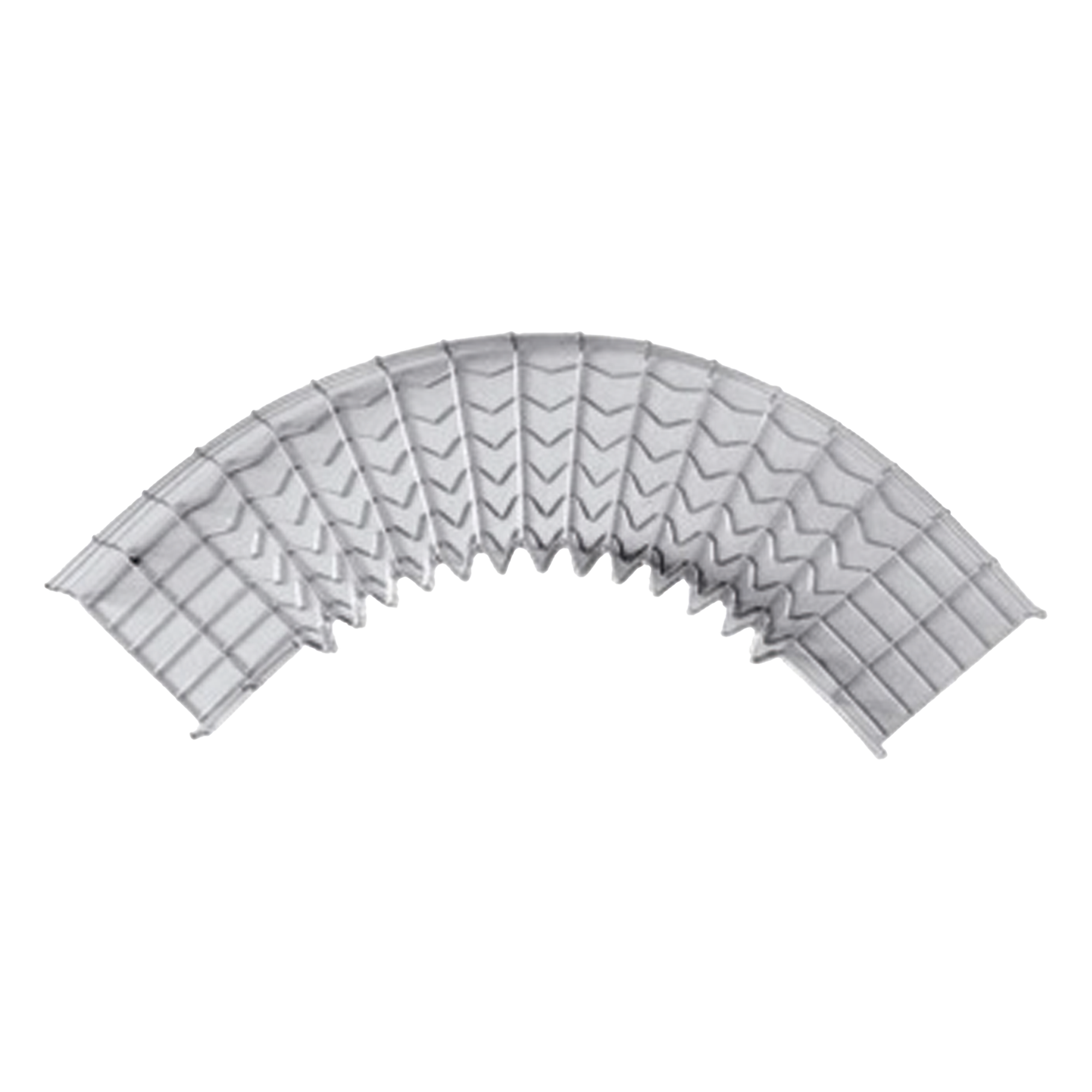Curva Pre-Fabricada Horizontal / 90° / Peralte 54 mm / Ancho 100 mm / Electro Zinc 15-20 micras / Interior — CHAROFIL · SKU CH-C90-54/100EZ