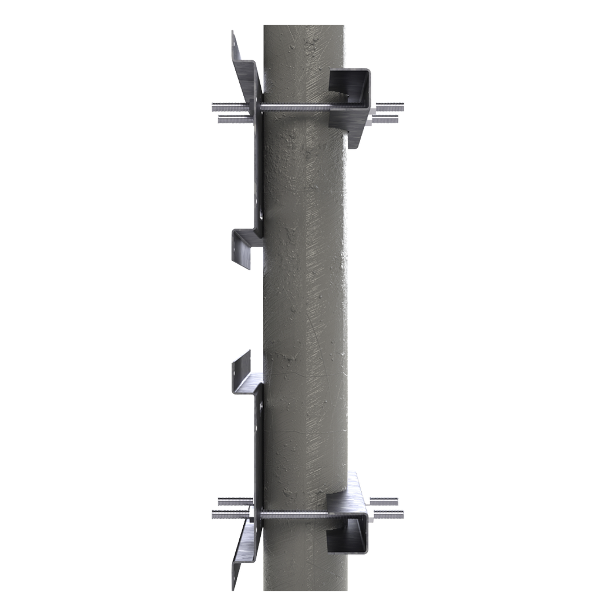 Herraje de Fijación para Gabinete / Compatible 16U y 24U / Acero Galvanizado / Pared, Poste o Torre