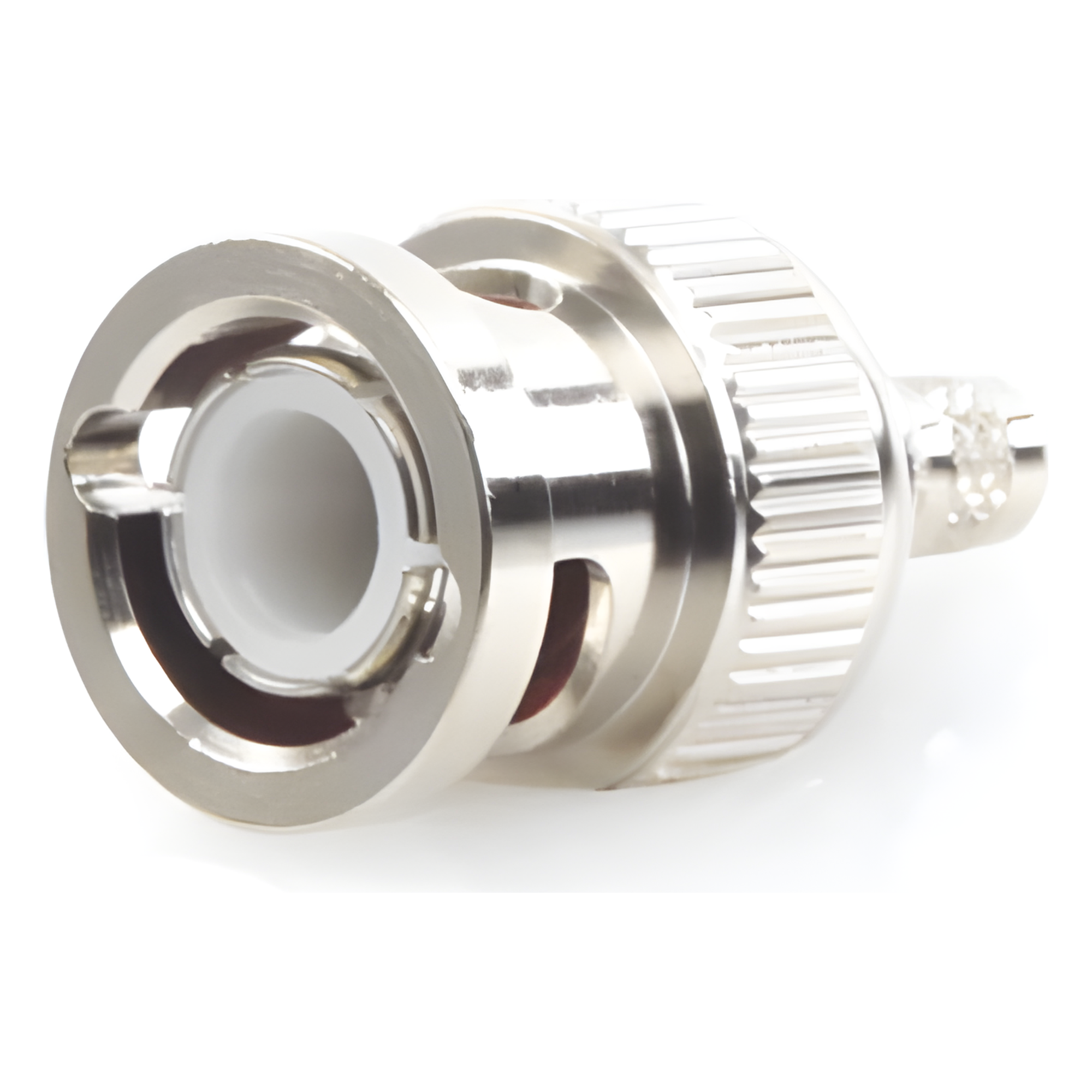 Conector BNC Macho / Anillo Plegable / Bronce Niquelado / Contacto Oro / Para LP-195, LMR-195, RG-58/U, RG-142/U