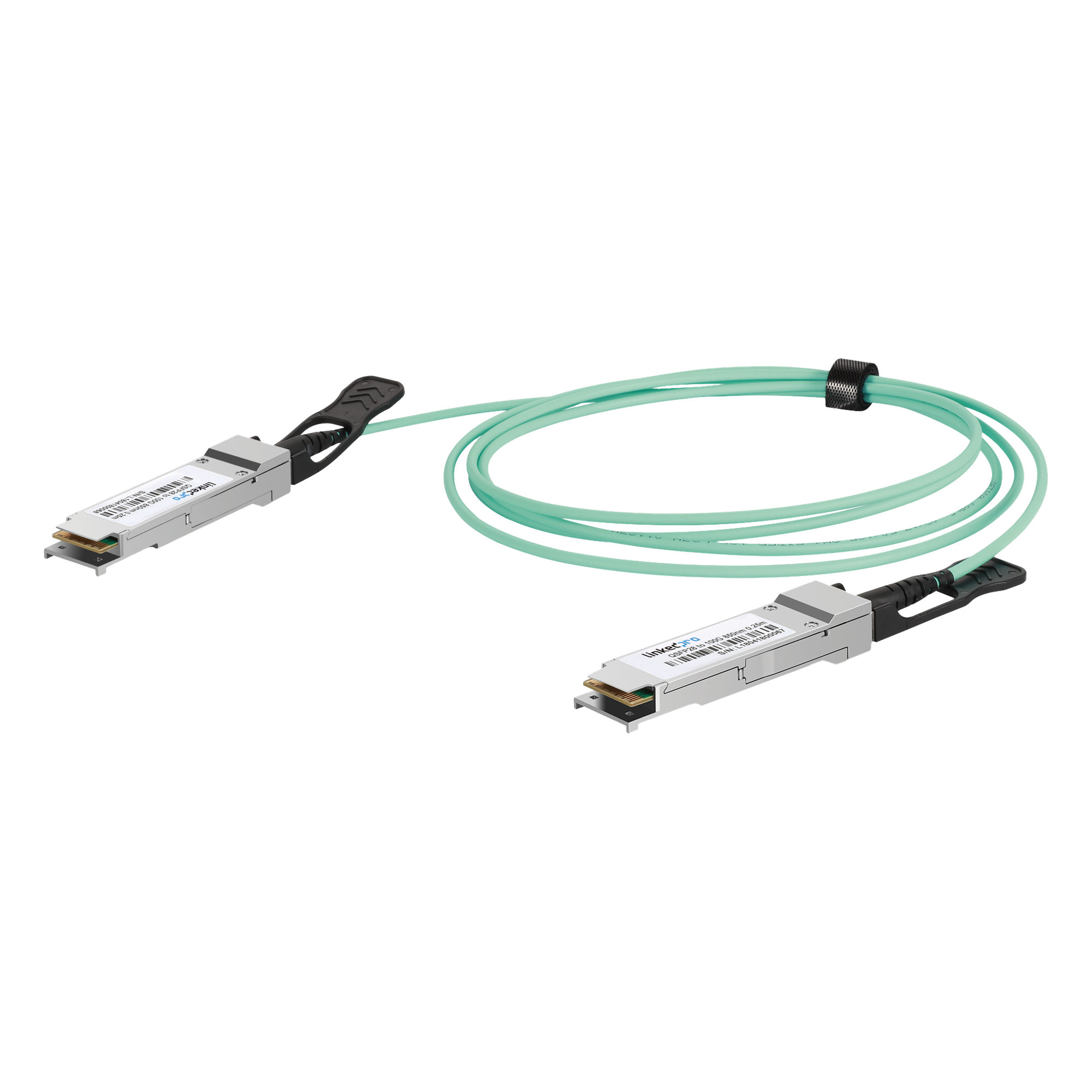 Cable AOC QSFP28 / 100 Gbps Full Duplex / 1 m (3.3 ft) / Plug-and-Play / 100GBASE-SR4 y 100GBASE-PSM4 — LINKEDPRO · SKU LP-AOC-100G-1M