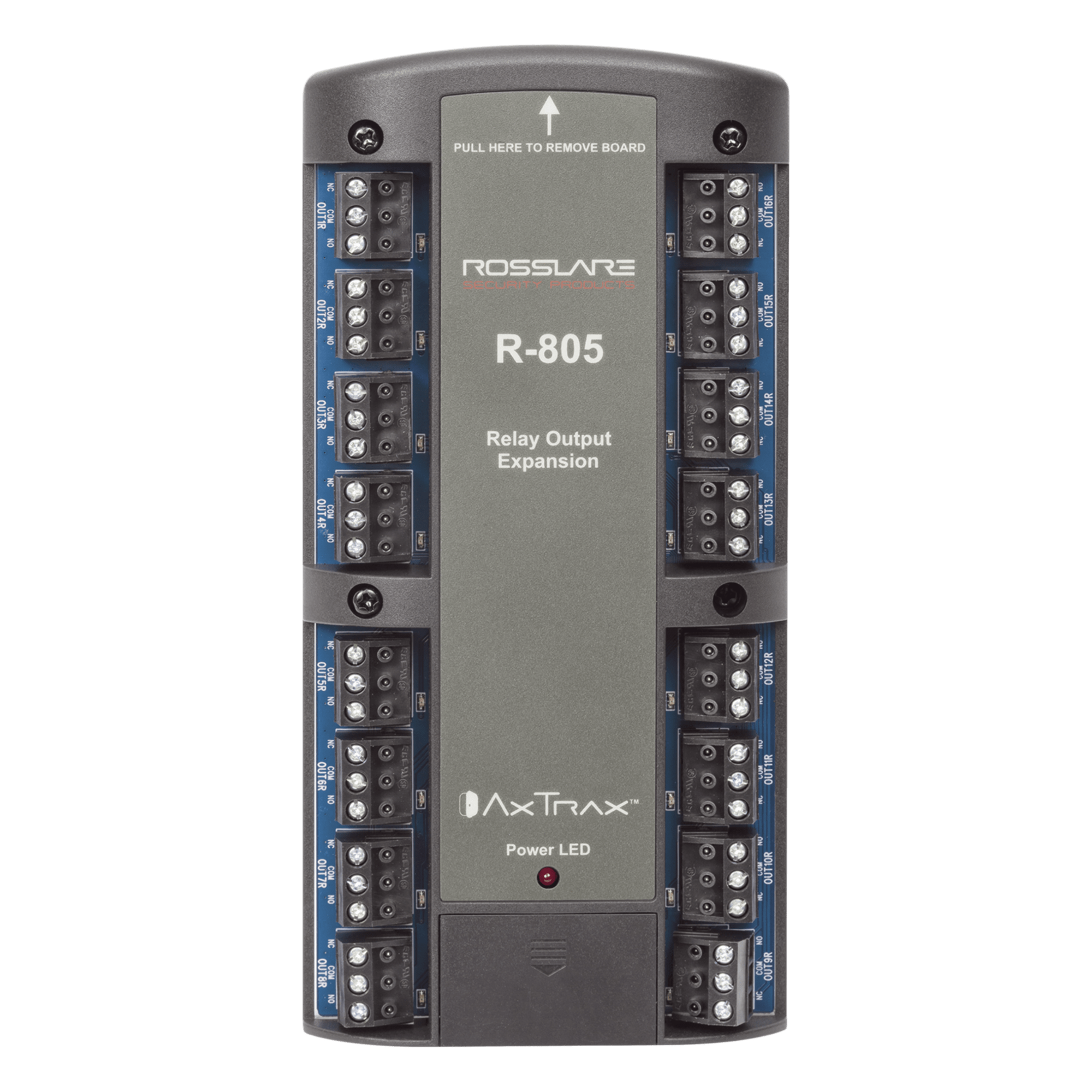 Tarjeta Expansora de Relevadores / 16 Salidas Tipo C / 5A / Compatible AC825IP / Wiegand y OSDP — ROSSLARE SECURITY PRODUCTS · SKU R-805