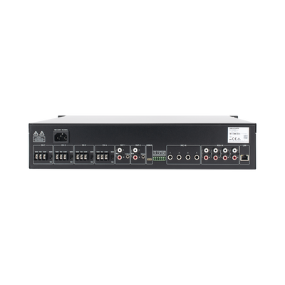 Amplificador de Red |  4 Zonas de 250W | 100V/70v | Calendarización de eventos | Biblioteca de Materiales de Audio | Entrada de Alarma | Hik-Connect /Hikcentral profesional 