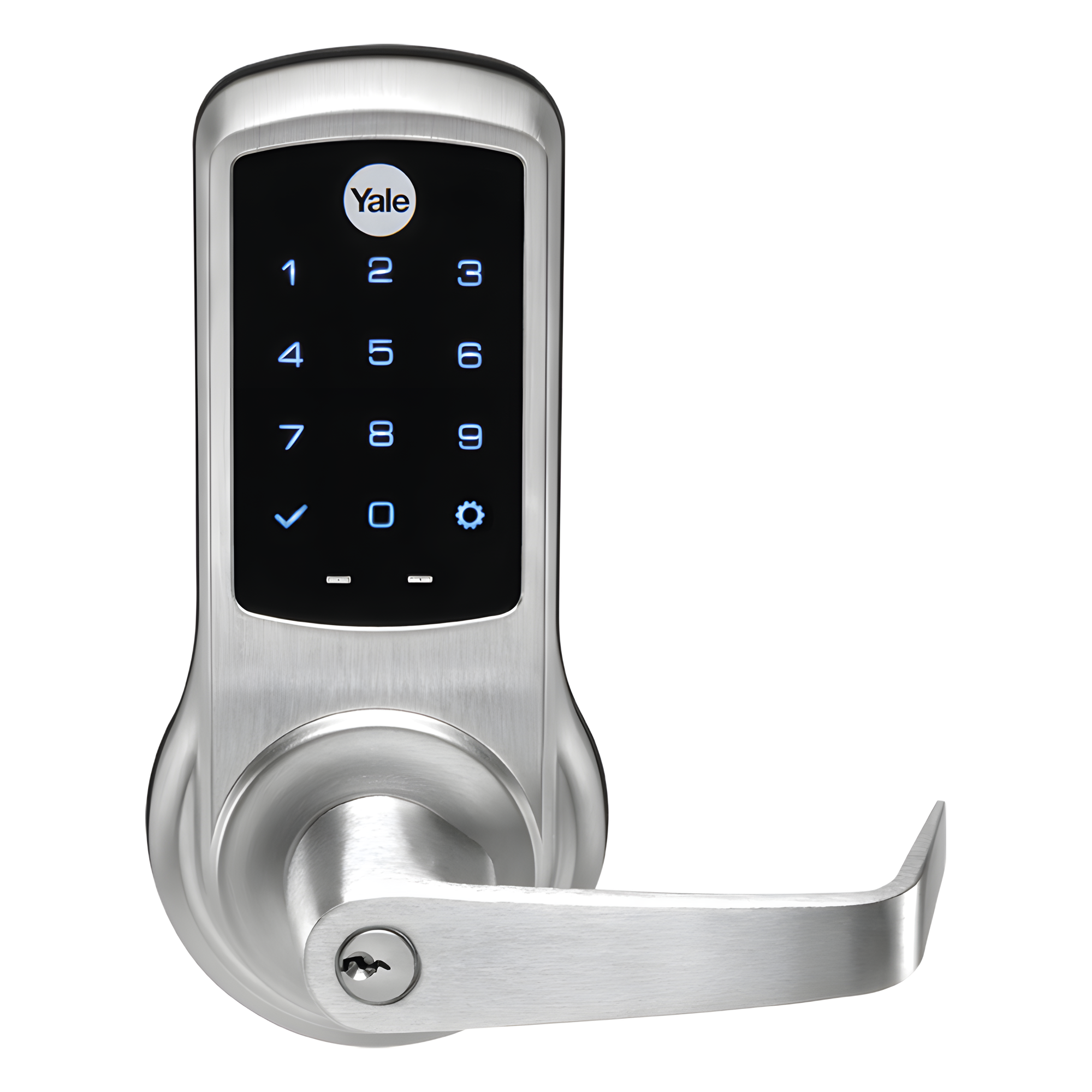 Cerradura Electrónica Autónoma / 500 Usuarios PIN / Grado 1 ANSI/BHMA / Pestillo 70 mm UL 10C / Instalación Cilíndrica 35-45 mm / Z-Wave Compatible — YALE-ASSA ABLOY · SKU 84889