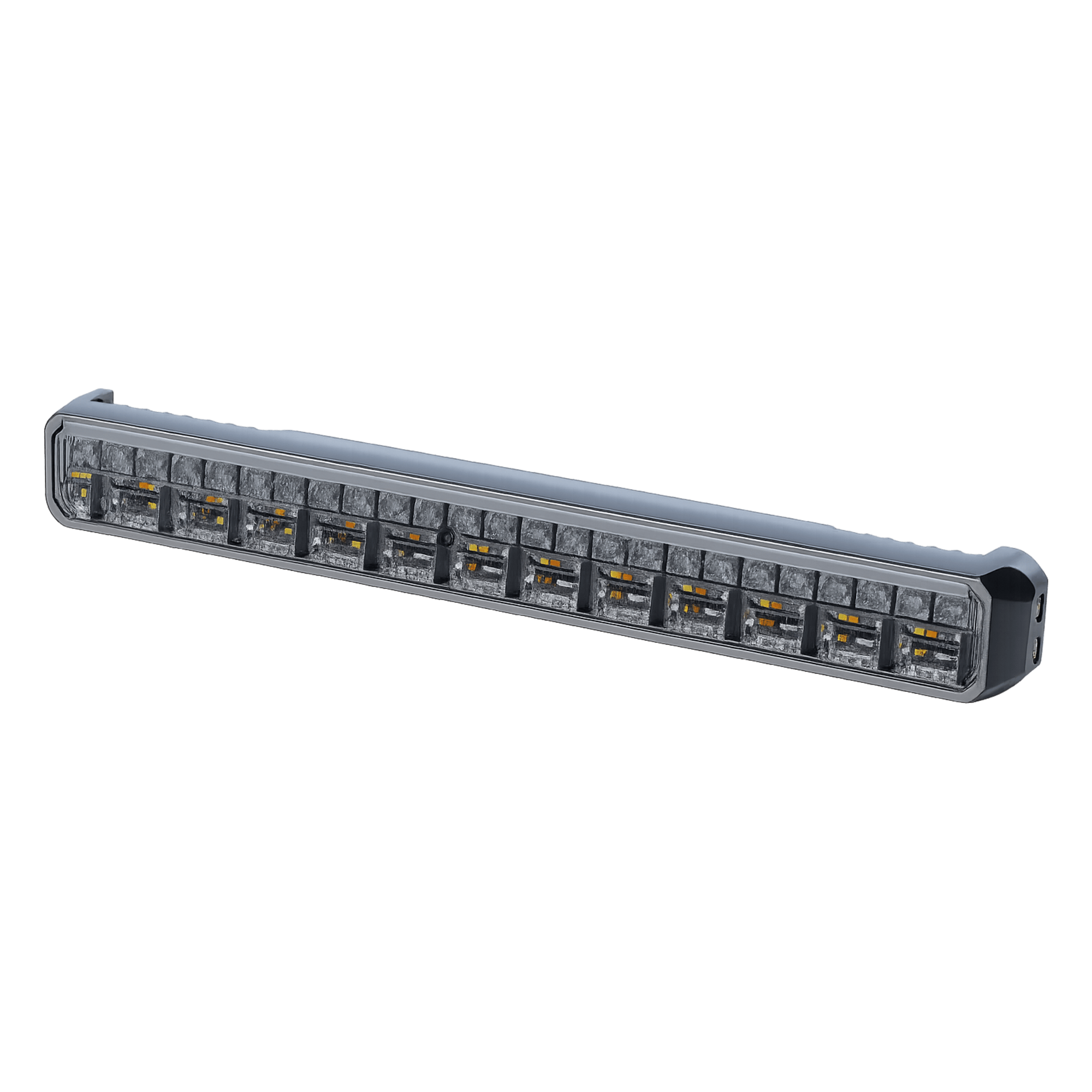 Luz Auxiliar LED / 45 LEDs Tricolor Rojo/Azul/Blanco / 12-24 VDC / Lente Transparente / SAE / 11.42" / Halo Rojo Multifuncional — SIGNALPRO · SKU SP88RRBW