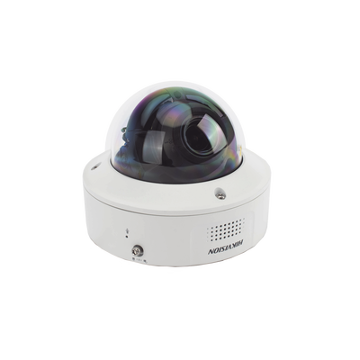Domo IP 8 Megapixel / Lente Mot. 2.8 a 12 mm /  DARKFIGHTER / WDR 120 dB / IK10 / 30 mts IR / Conteo Facial / Detección Facial / Interior / PoE / Búsqueda por Atributos / Micrófono Integrado / Micro SD