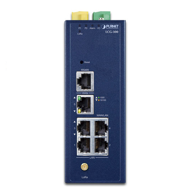 Gateway Industrial LoRaWAN / 5 Puertos 10/100/1000T / Banda 902-928 MHz / 2 E/S Digitales / IP30 / -40 a 75 °C