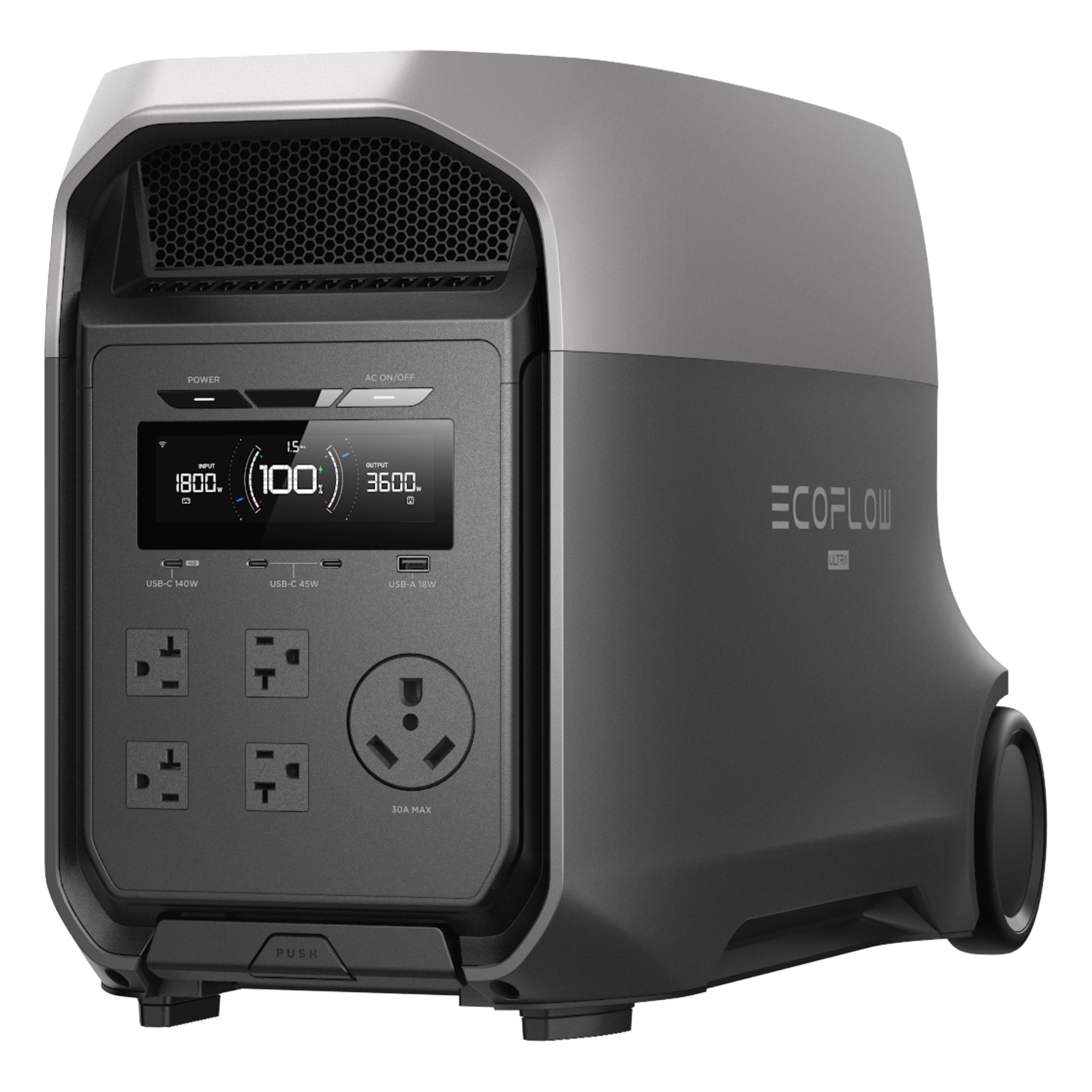 Estación de Energía Portátil / 3072 Wh / Salida 3600 W (Surge 7200 W) / Batería LiFePO4 / Carga 0-80% en 89 min / UPS 10 ms / ≤25 dB