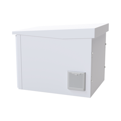 Gabinete PROFUNDO hasta 705 mm  de profundidad, de Exterior de 9UR con Ventiladores y Termostato, Se envía el Gabinete Armado, (Montaje a poste o torre se vende por separado).