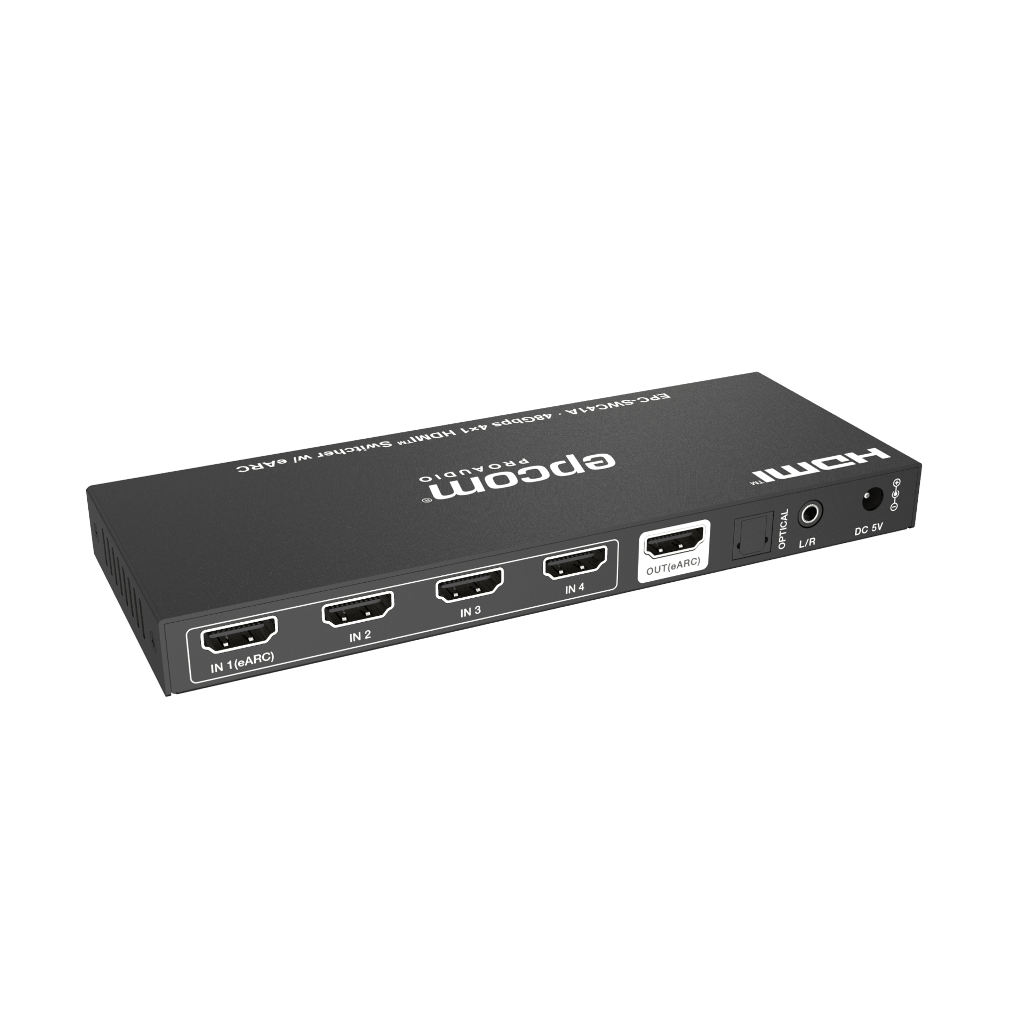 Switch HDMI 4x1 | 8K@60Hz 4:2:0 | 48 Gbps | ARC/eARC | Extracción de Audio | Gestión EDID | Control CEC 