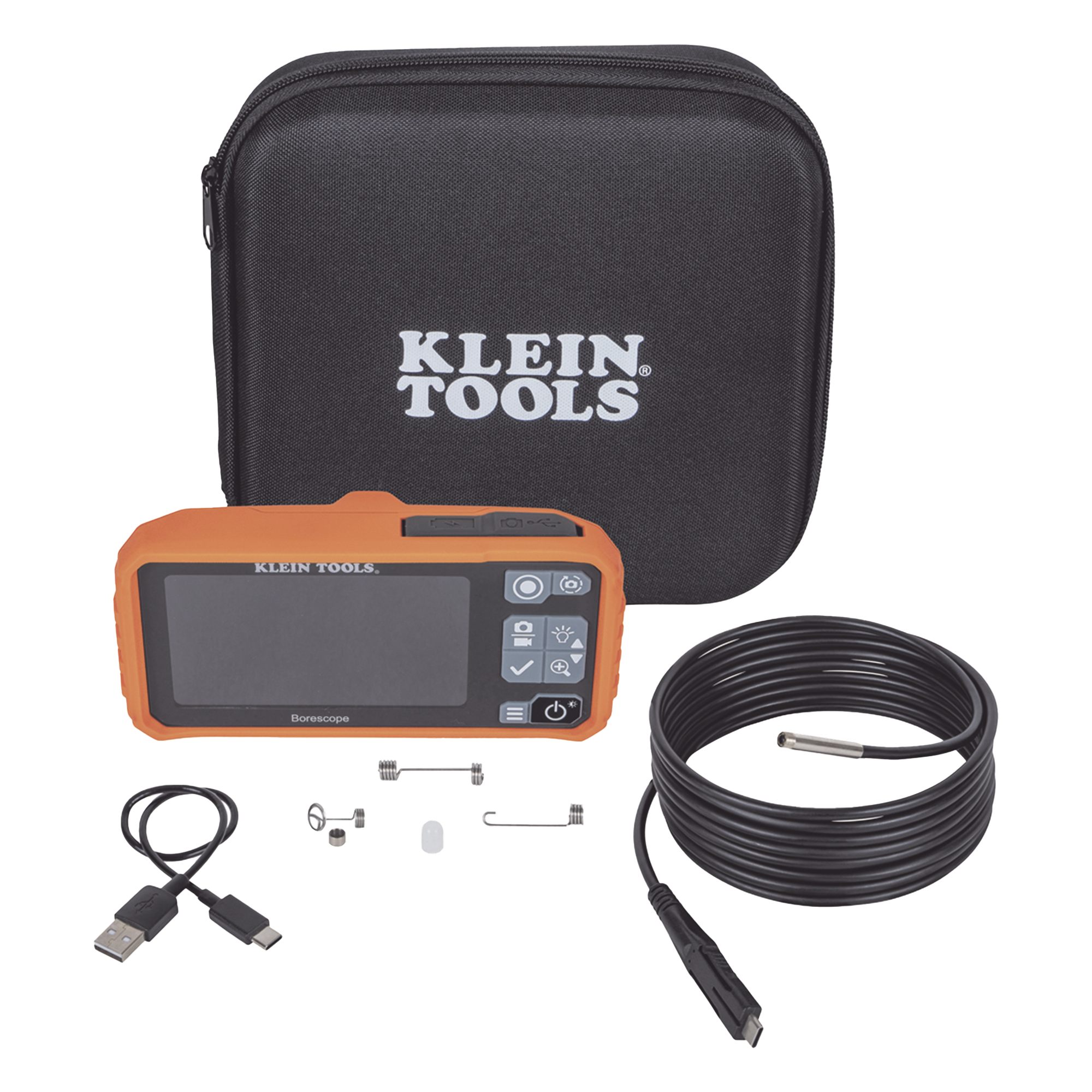 Boroscopio de Inspección / Cámara 5.5 mm / Resolución 720p / Pantalla LCD 4.3" / Cuello Flexible 3 m (9.8 ft) / IP67 / Batería Recargable — KLEIN TOOLS · SKU ET17