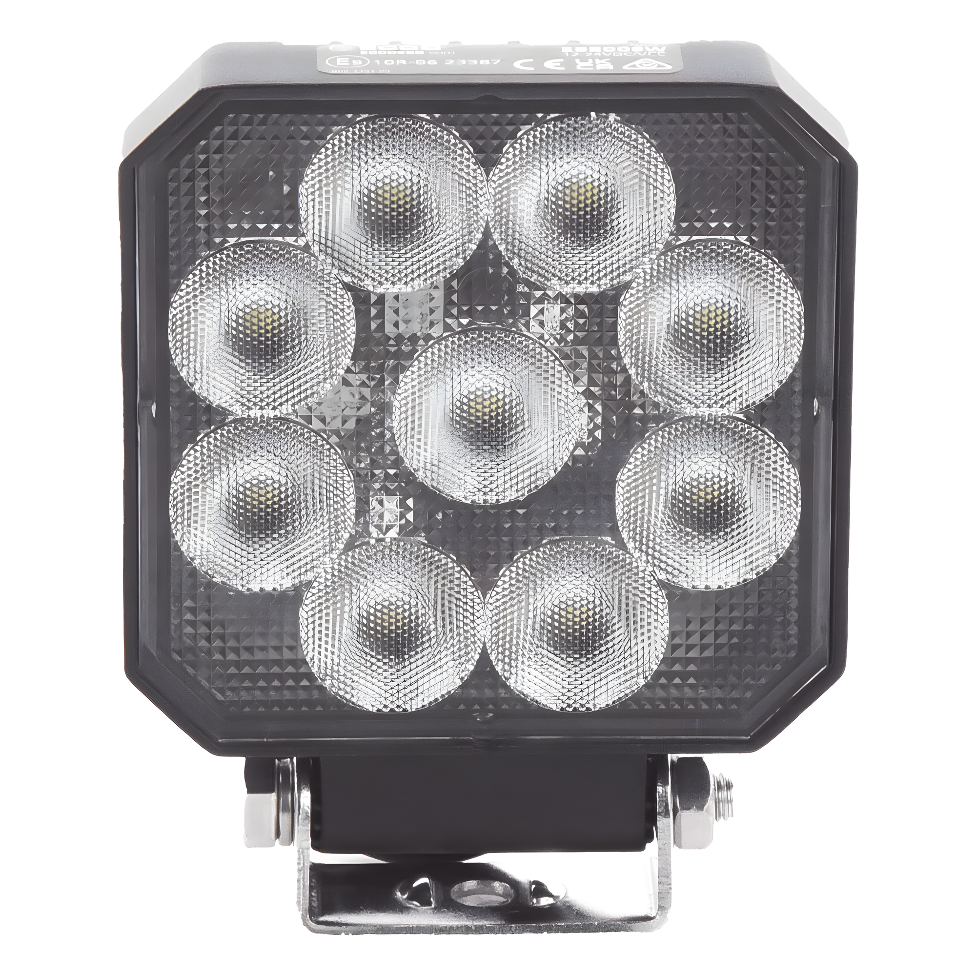 Luz de trabajo / 9 LED / 1050 lm / 12-24 Vcd / 130x101x37 mm / 5.1x4.0x1.5 in — ECCO · SKU E92006W