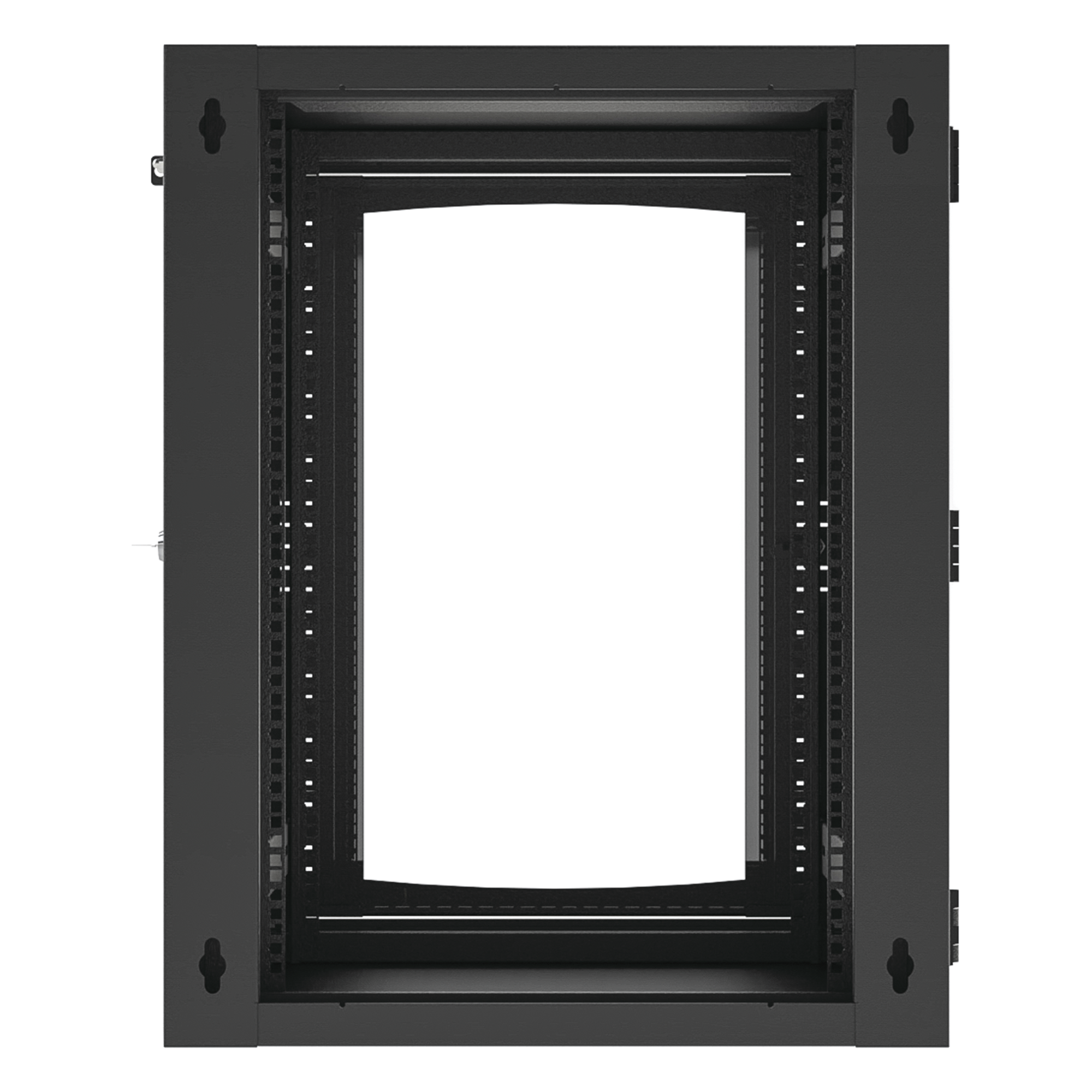Gabinete de Pared Abatible / Rack 19" 16U / Cristal Templado / Carga 70 kg / Ventilación Opcional