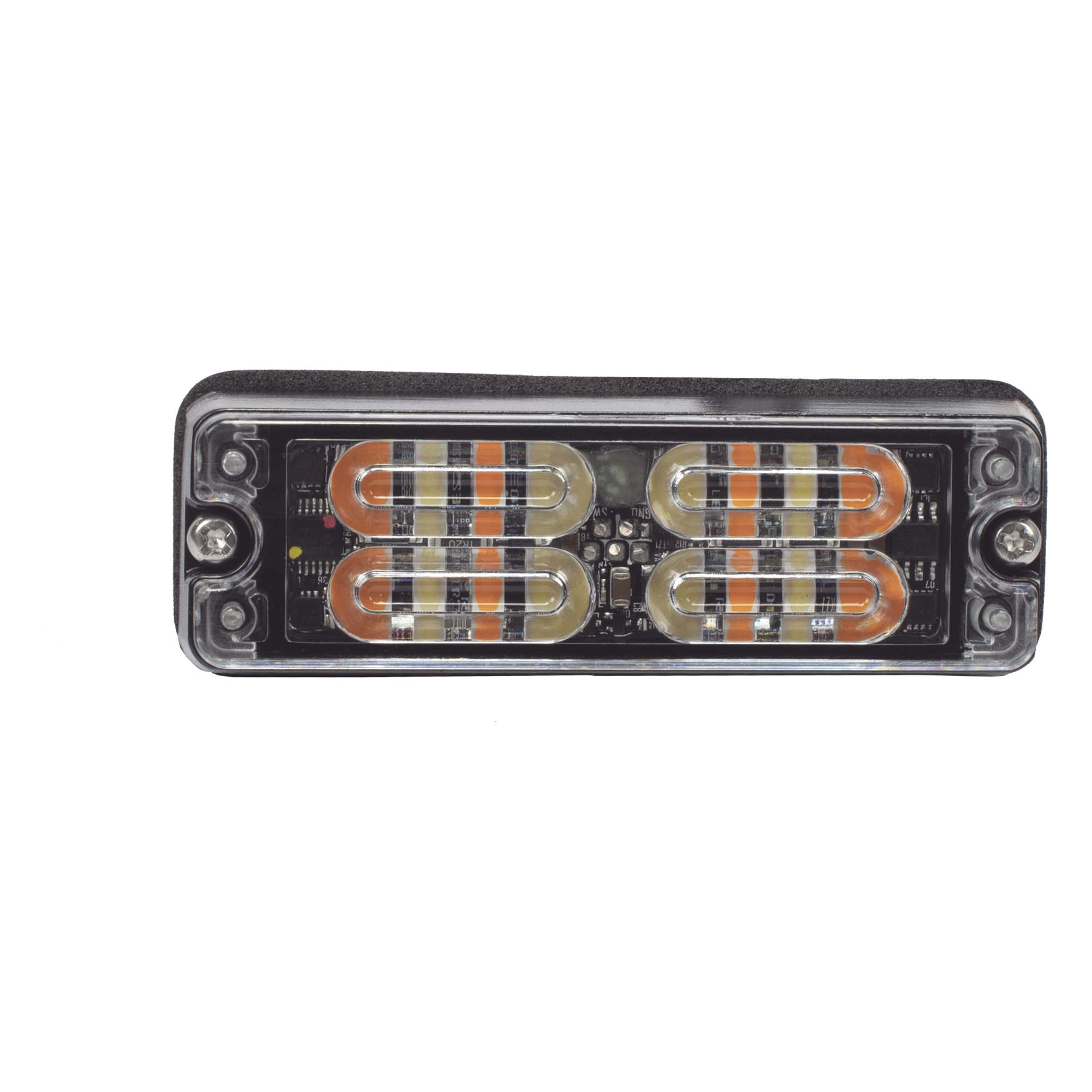 Luz de Advertencia LED de Montaje en Superficie / 16 LED / Ámbar/Blanco / 36 Patrones Programables / IP67 / 0.5 Pulgadas de Profundidad — ECCO · SKU ED3511AW