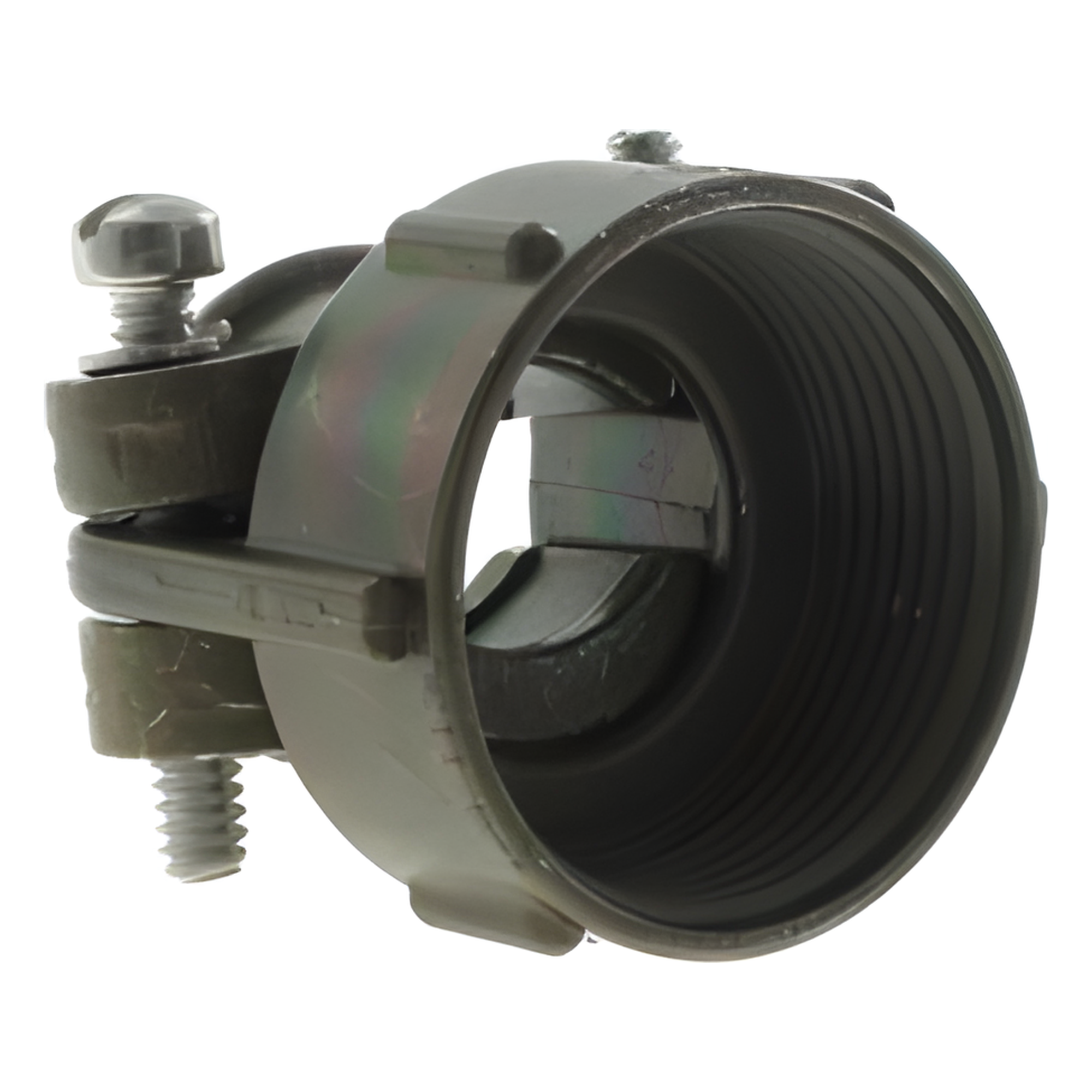 Soporte de Alivio de Cables / Conector Circular 18 mm / AWG 16 / Ensamble Roscable / Acabado Plateado Negro / 0.71 pulgadas