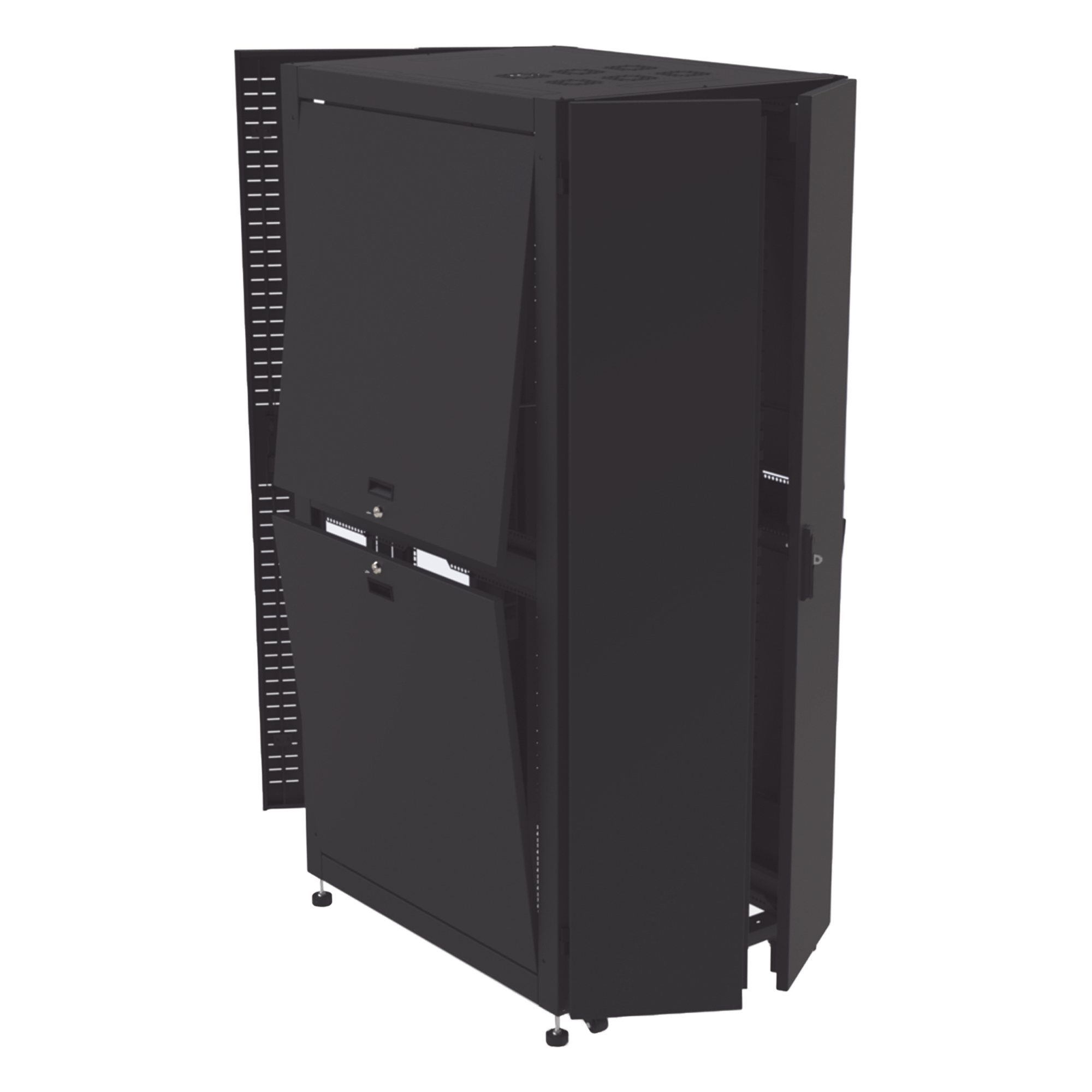 Gabinete Rack 19" / 42UR / 800 x 1000 mm / Acero / Carga 1268 kg / Puerta con Cristal Templado — LINKEDPRO BY EPCOM · SKU LP-80100-42UR2