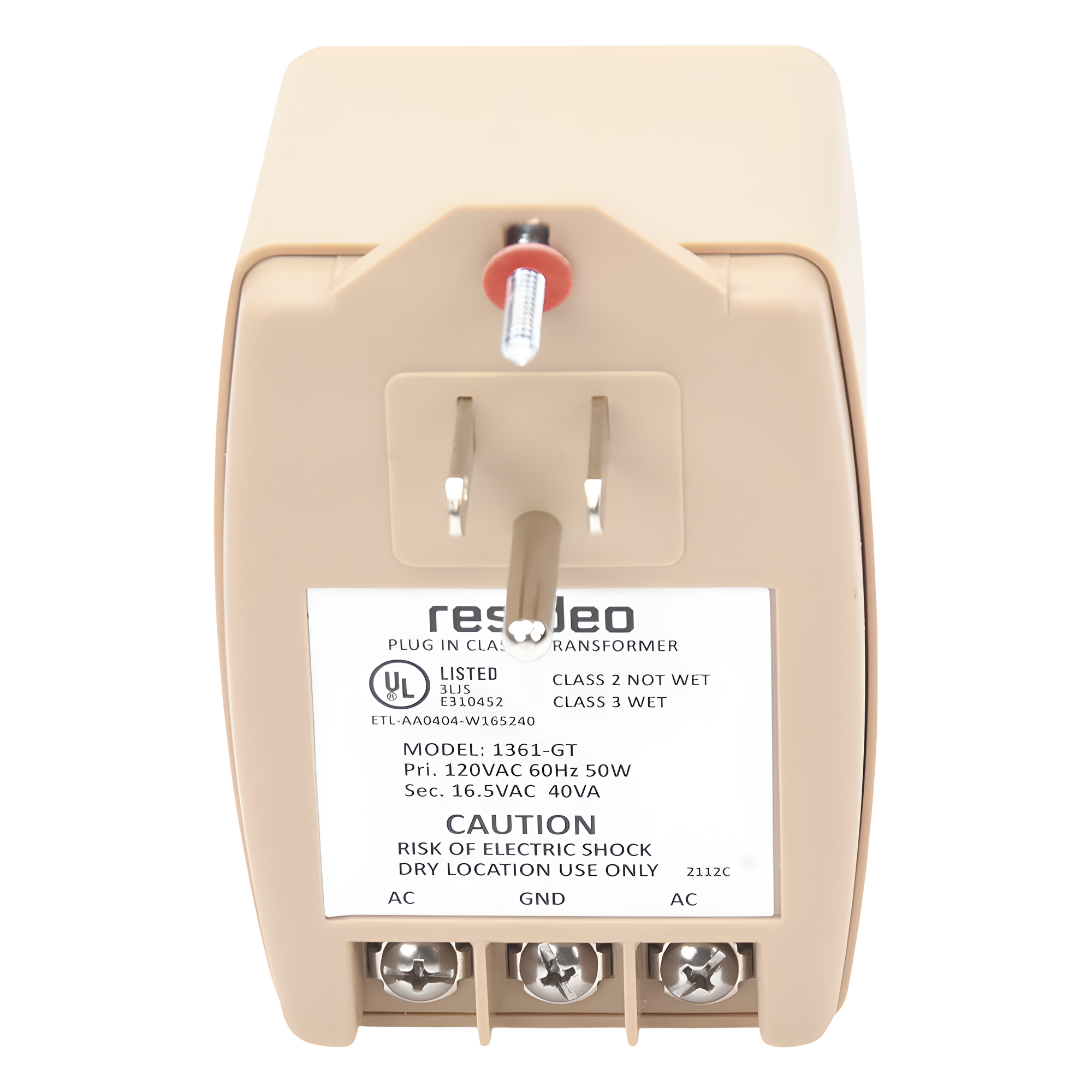 Transformador de 16.5 Vca 40 VA para paneles de alarma y comunicadores de seguridad