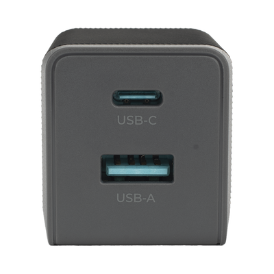 Cargador GaN III / 35W Total / USB-C PD 35W + USB-A 22.5W / Carga Simultánea / Enchufe Plegable / 6 Capas de Protección