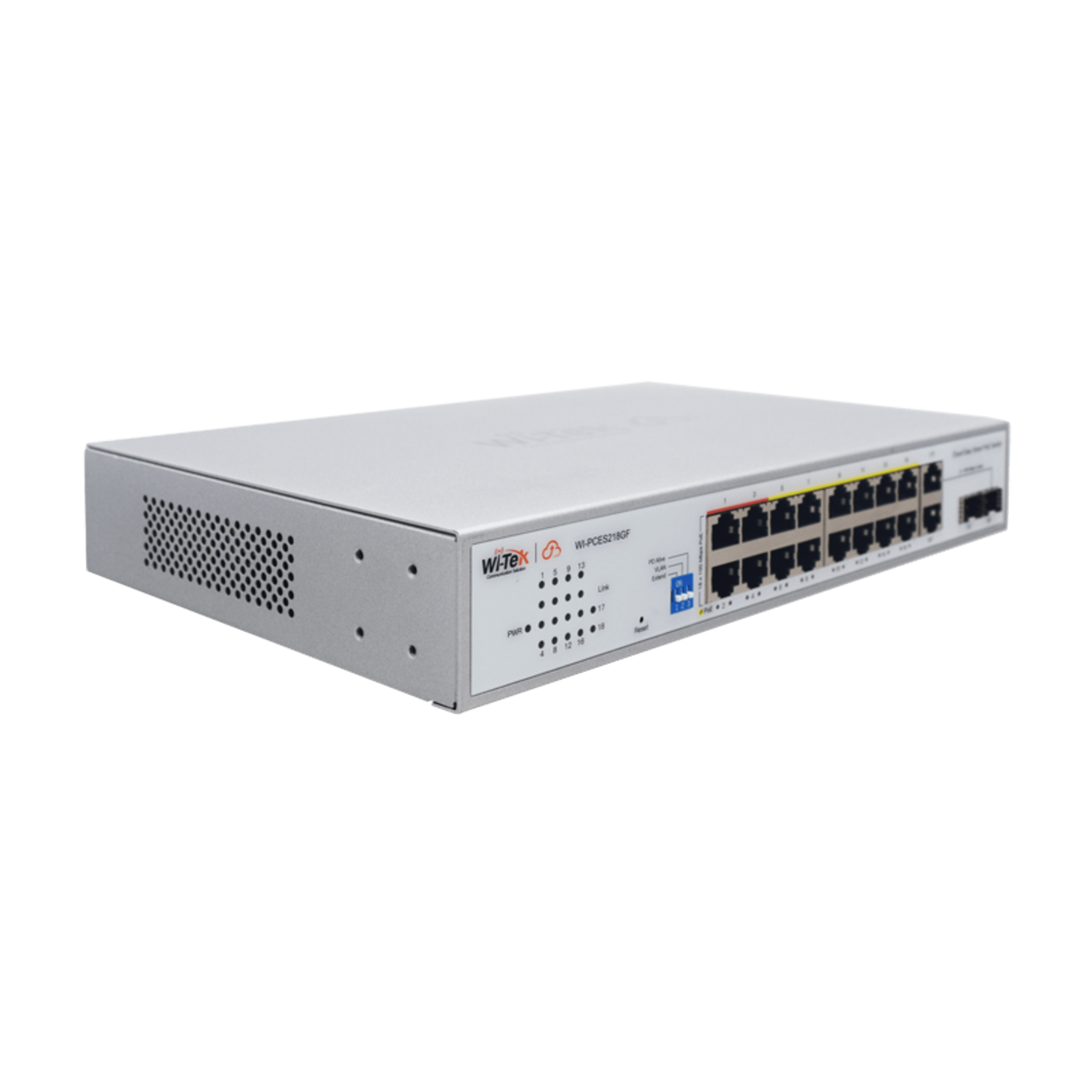 Switch PoE / Administración en la nube / Con 4 puertos 10/100 Mbsp PoE af/at / 2 Puertos Uplink 10/100 MBPS /  Presupuesto 60 W / PoE hasta 250 metros / Soporta protocolo ONVIF