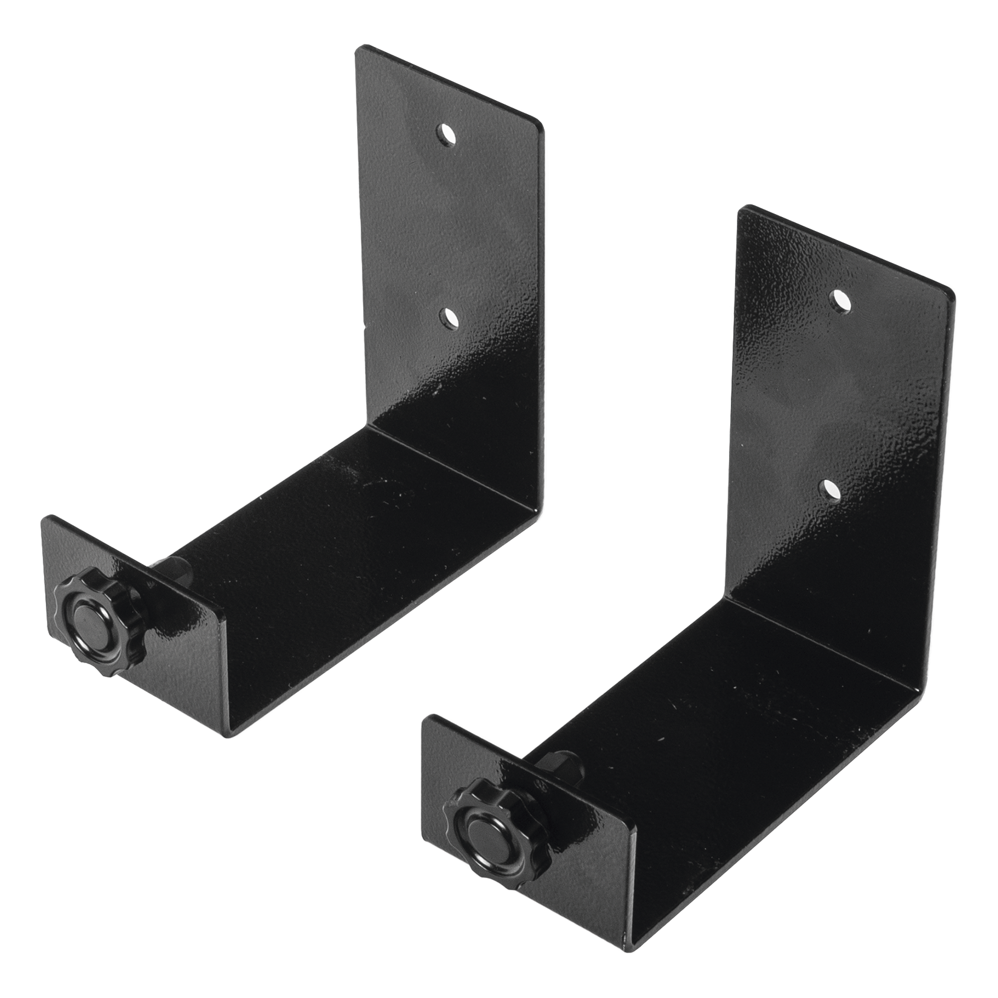 Kit de Ménsulas para Backup / 120 x 120 mm (4.7 x 4.7 in) / Soporte 100 mm (3.9 in) / Montaje en Pared / Metal Negro — PRECISION · SKU PST-MEN-V1
